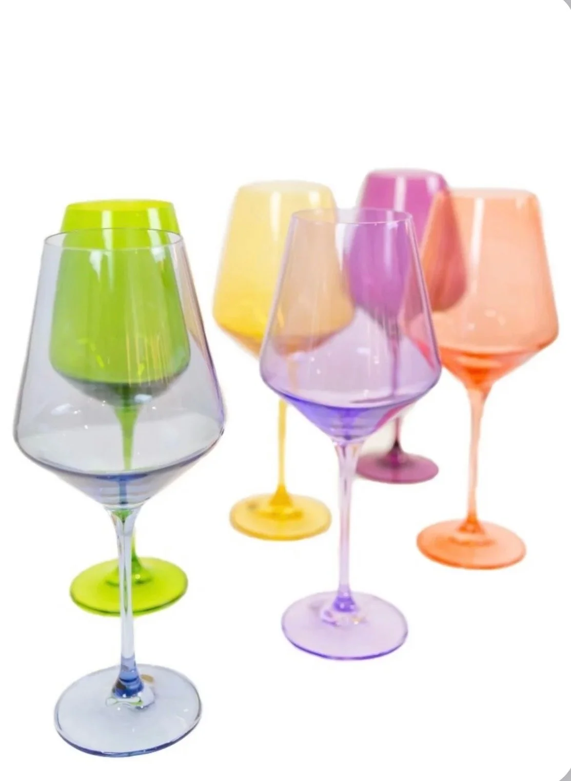 Estelle Colored Wine Stemware—Custom Set of 6