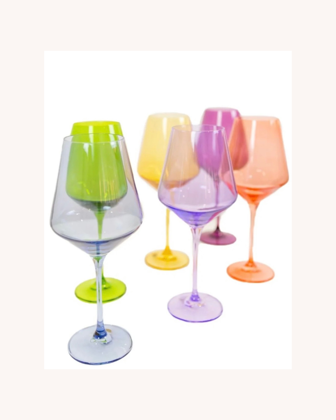 Estelle Colored Wine Stemware—Custom Set of 6