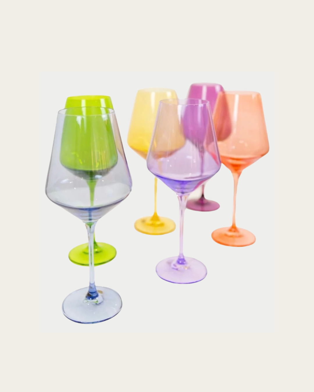 Estelle Colored Wine Stemware—Custom Set of 6