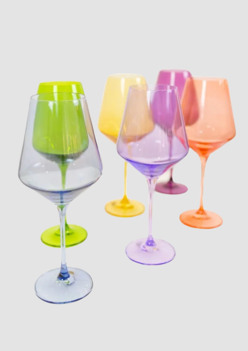 Estelle Colored Wine Stemware—Custom Set of 6