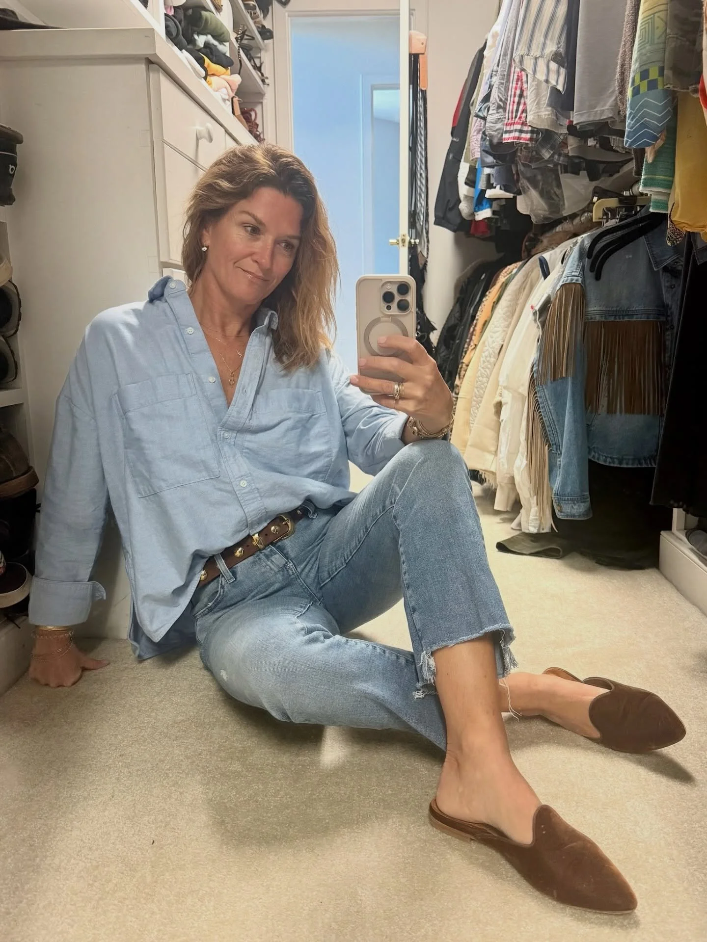 Velvet, suede + denim day!