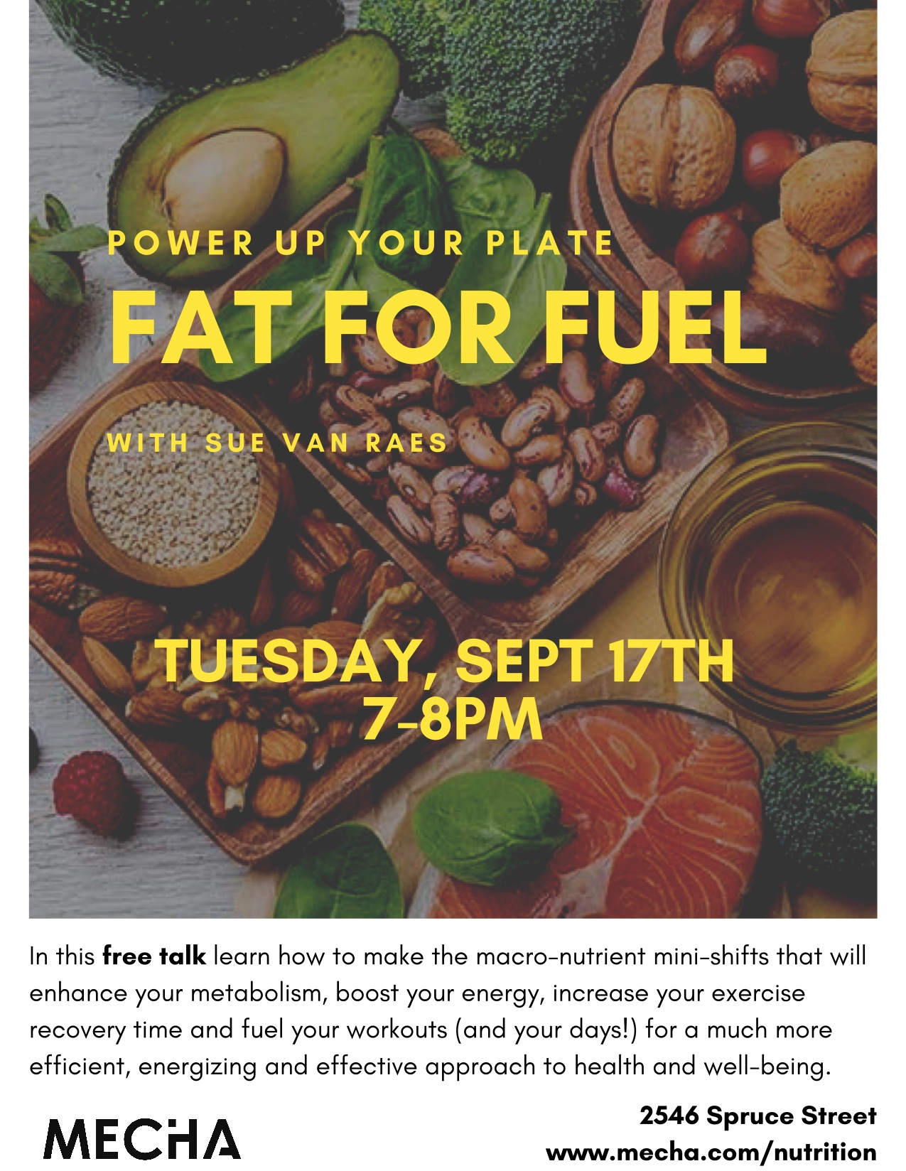 In the second talk, Sue will dive deeper into the macronutrient, fat, dispelling common myths about fat and introducing a healthy approach to fat for optimal health.