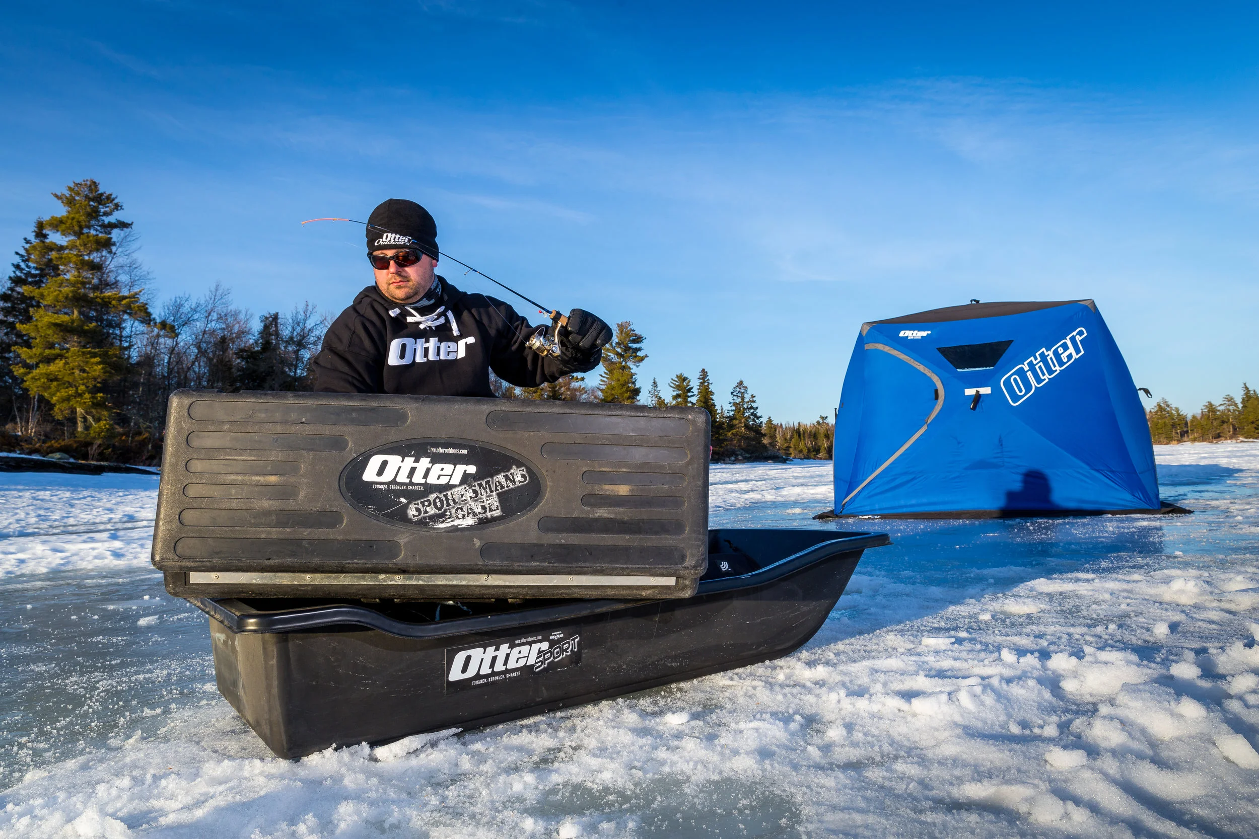Photo Credit - Ben Larson - In-Depth Media Productions Featured: Otter Sport Sled Otter Sportsmans Case Otter XTH Lodge Hub
