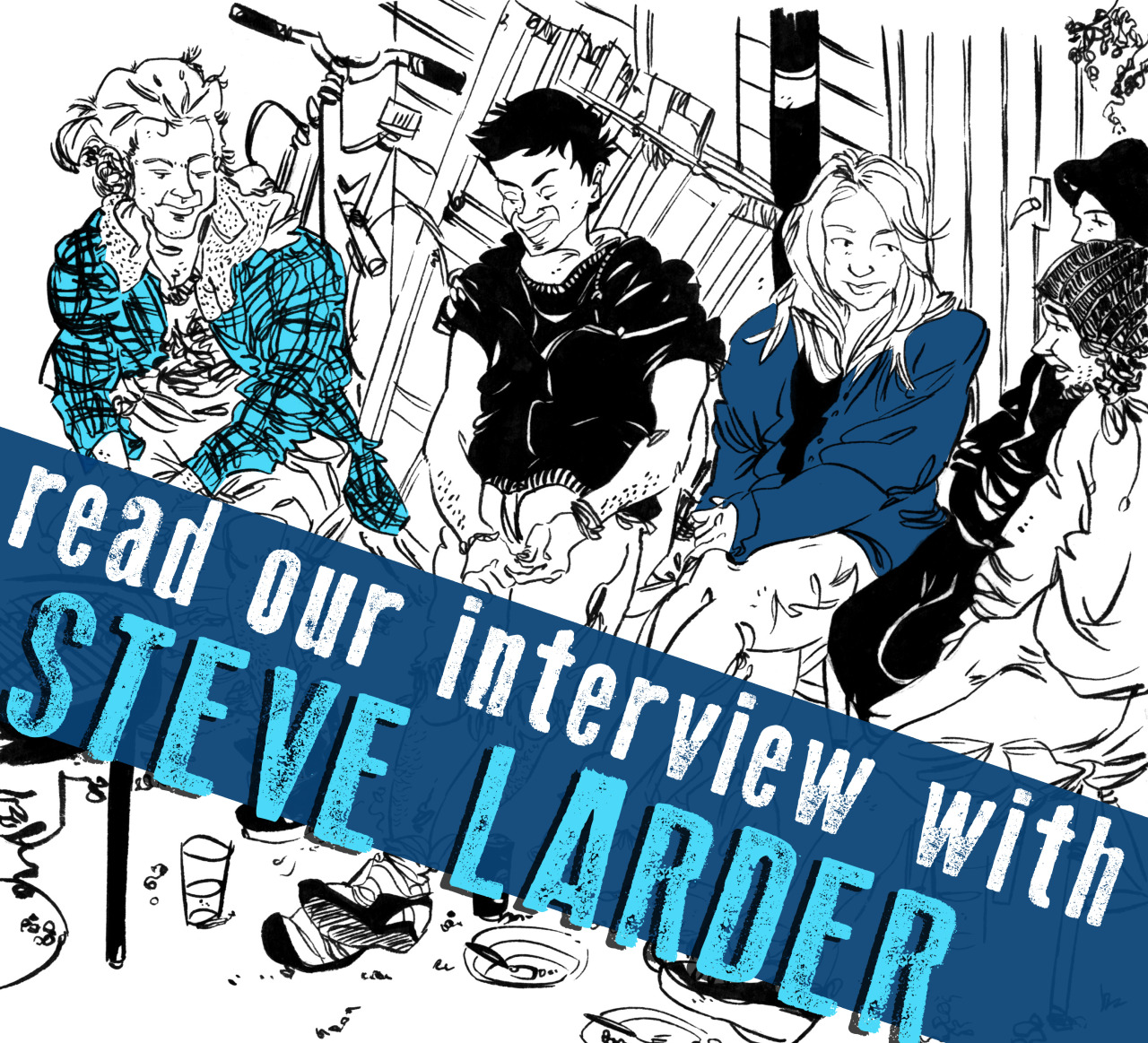 SILVER SPROCKET Interview with Steve Larder It was around this time last year that we talked with Steve Larder , one of the As You Were regulars, so we figured it was about time we found out what he’s been up to since. Hint: it involves making art, playing music, and traveling. Keep reading for the specifics. Interview by Natalye for Silver Sprocket What have you been doing since we last talked to you ? Well, I managed to bust out three issues of my zine, Rum Lad and it’s made me think about how I approach zine making. Older issues would sometimes take months and months to complete, but in February ‘15 I decided to scribble something together on my work lunch break and the majority was done in about half an hour. It’s definitely scrappier but seemed to go down well. I played a lot of gigs in the UK as well as in Europe (including Supersonic Festival in Holland), recorded a bunch of songs, and even The Copy Scams managed get together and play! In the summer, me and my partner, Tanya, flew over to the USA to visit some mates ( Alex of Brain Scan zine and her boyfriend, Paul) where we all leapt into a car for a road trip over to Yellowstone National Park for some sightseeing. It was a real good treat. In the newest AYW , we learn about your time living with a bunch of hippies. At the very end you appear to have assimilated as one of them, with your Hawaiian t-shirt and Birkenstocks. Did any of their hippy ways rub off on you? What aspect of your behavior/personality would you say is the “most hippy like?” Well, I was with my brother the other day and he commented that I had a bit of B.O., so apparently I’ve inherited some hippy funk along the way since leaving that house. Gonna start washing extra careful under those pits since that enlightenment. A lot of your prints deal with themes of the environment. What is it about this topic that interests you? I just like drawing places; it’s as simple as that really. I’ve always enjoyed getting lost in details, and when you’re drawing forests, that’s pretty easy to do. I’m also a mere train ride away from beautiful Peak District scenery, so I’ve got fairly easy access to landscapes that have a lot of folklore attached to them. You also seem to draw a lot of storefronts—bookstores, record shops, restaurants, etc. Do places have to be architecturally or visually interesting, or do you choose them more based on businesses you go to a lot/support? A bit of column A, a bit of column B. Most of my work is in reportage illustration so I tend to keep an eye out for visually interesting buildings and what have you. Some of your work appears in an adult coloring book, “Colour Me Bad.” Tell us about this. The editor wanted work of mine that could be defined as “stressful,” and I had plenty of illos of busy streets and city environments, where it could be argued that they’re inherently anxiety and stress-inducing. I’ve never colored anybody else’s work, but if people are into it, I don’t have a problem, obviously. If you had to choose one artistic piece of output of yours that would be representative of who you are to show someone who is not familiar with your work, what would it be? I suppose the more recent issue of Rum Lad. I reckon it’s got a nice balance of my more “realistic” and comic styles. What does 2016 have in store for you? 2016 has some travel plans and a new issue of Rum Lad , where I’m going to attempt drawing something that’s been a part of my life for a little while now. I can’t be more descriptive than that at the moment! Off the top of your head, who are some artists whose work you love that fans of your comics should check out? I would have to encourage people to check out Jack Fallow’s work —their comics and artwork are always riveting and relatable. Also, my mate Tara Hill creates some beautiful drawings for gig posters and stuff. Dead nice. What question do you like to be asked / wish you were asked but never were… and what’s the answer? If somebody asked me what my favorite Neurosis album was, I’d probably talk for hours and hours. The answer would probably be like an essay. Maybe I should make a zine about it? Now that you’re as stoked on the forthcoming Rum Lad as we are, check out Steve’s art , buy a print or two for someone you love , and order your copy of As You Were: Living Situations .