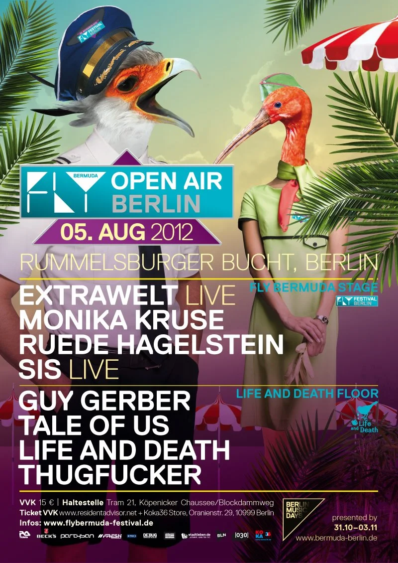UNLIKE CITY GUIDES FLY-BerMuDa Open Air Berlin
Gear up for this fall’s BerMuDa Festival with a summer open air on Rummelsburger Bay. Put on your shades and enjoy a day along the Spree and under the sun as FLY-BerMuDa brings you non-stop beats from Hamburg minimal tech-trance duo Extrawelt , as well as sets by DJs Monika Kruse , Ruede Hagelstein , and more. Grab your pre-sale tix here .