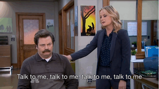Talk to me Parks and Rec GIF.gif