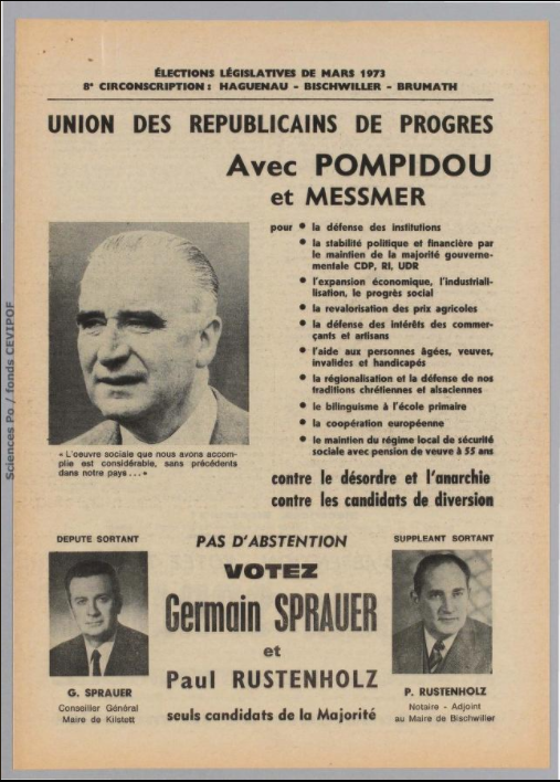 Législatives 1973 (Bas-Rhin, 8e circonscription) : profession de foi du 1er tour