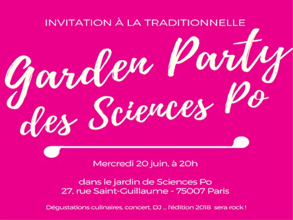 Agenda - Garden Party 2018 des Sciences Po