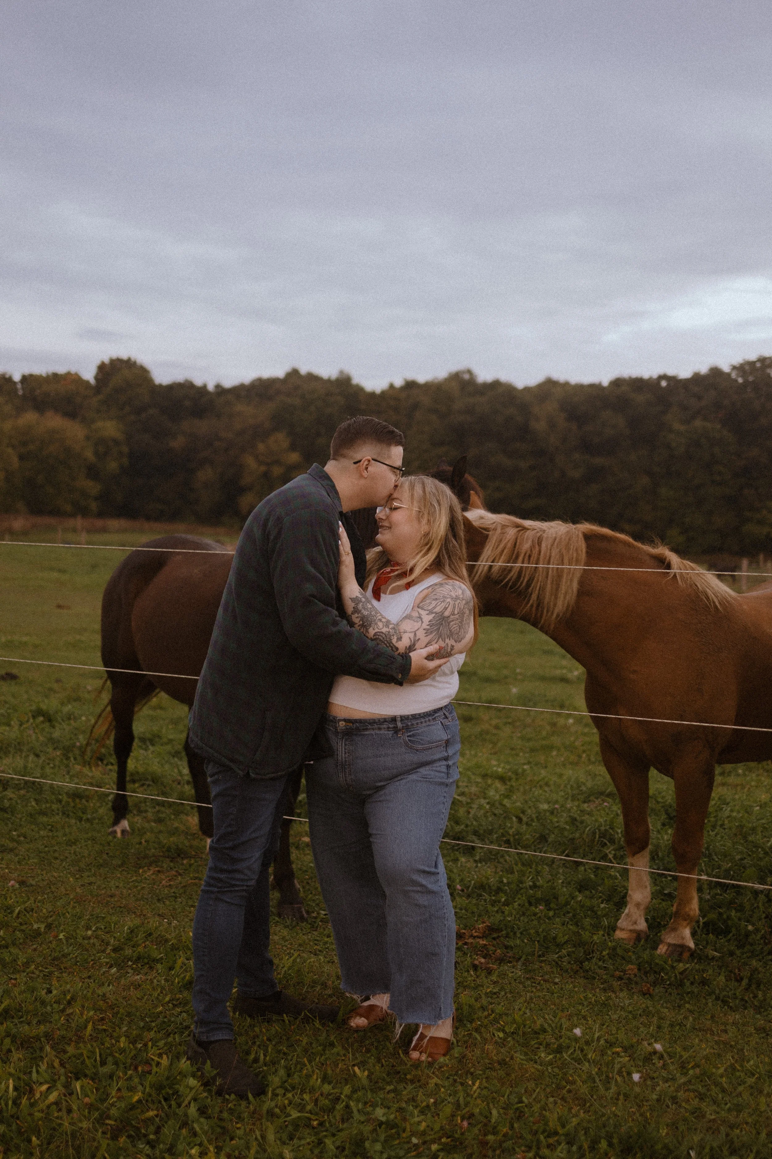 Sydney + Dallas // Lake Michigan Horse Engagement Session 