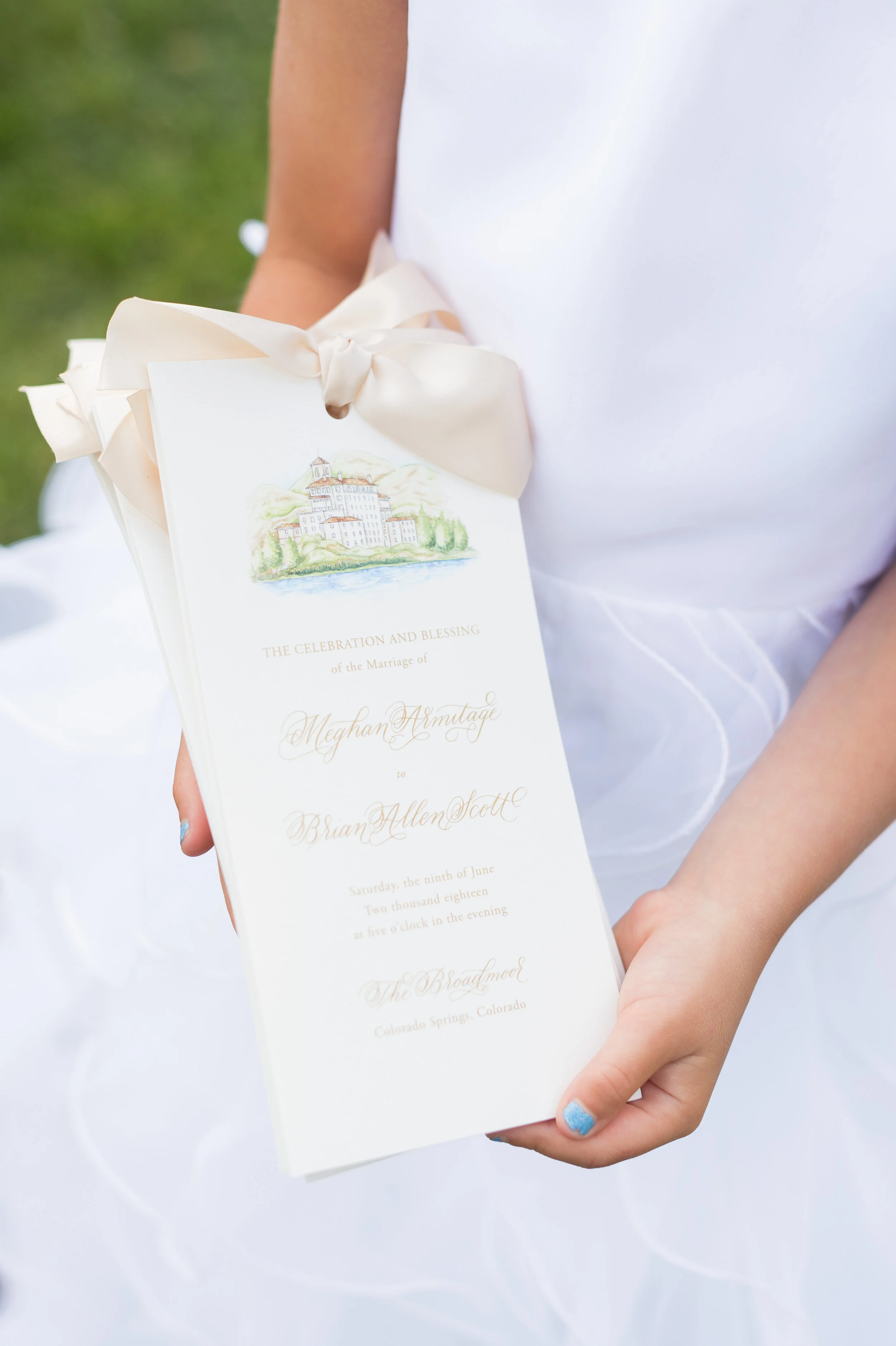 Wedding Program with Ribbon