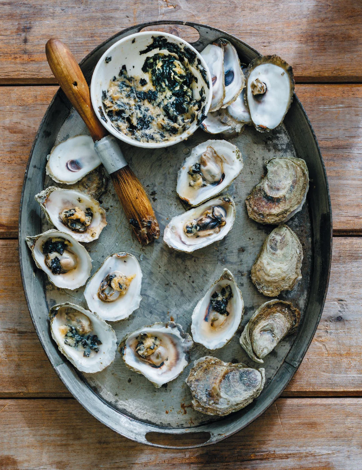 Grilled Oysters with Miso-Nori Butter