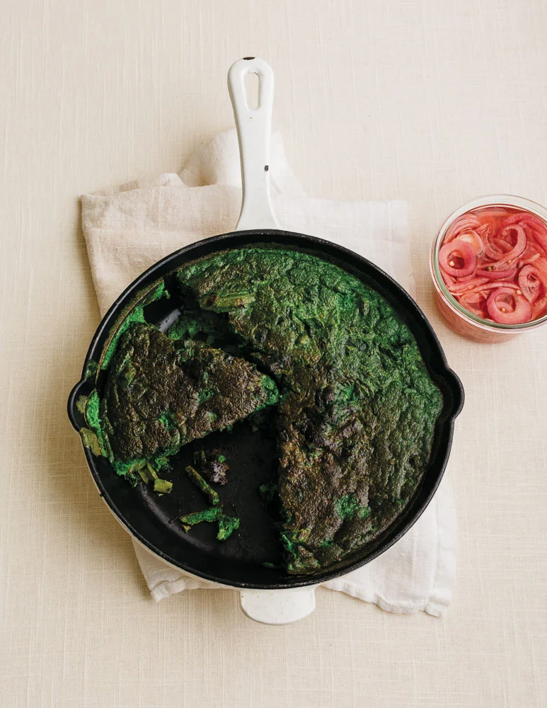 Frittata with Asparagus and Pickled Red Onion