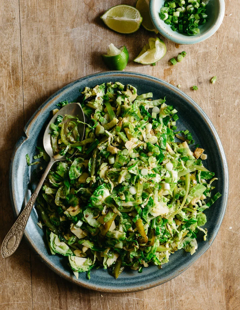 Shredded Sprouts with Cumin &amp; Chilies