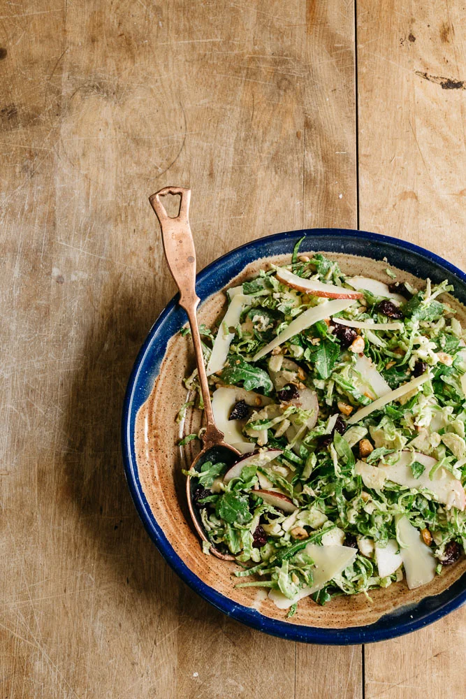 Brussels Sprouts and Apple Salad with Hazelnuts