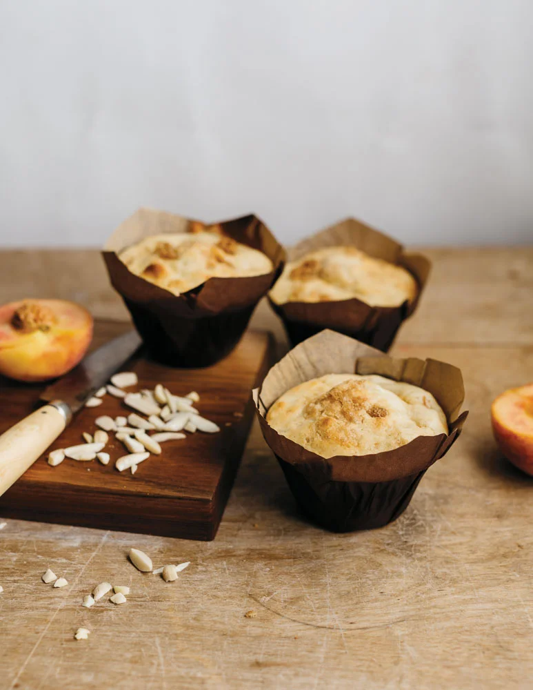 Summer Peach and Almond Muffins