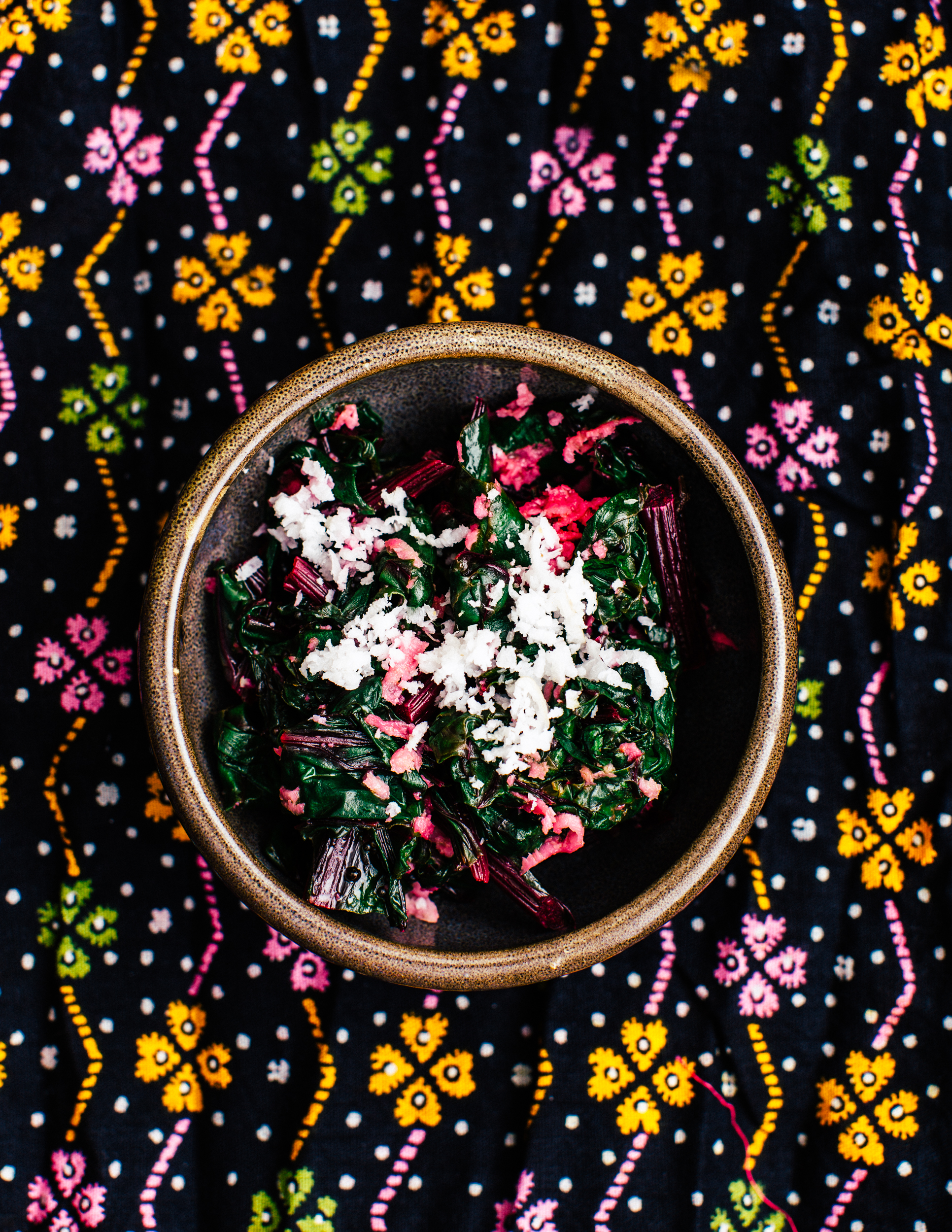 Stir Fried Winter Greens with Black Mustard Seed &amp; Coconut