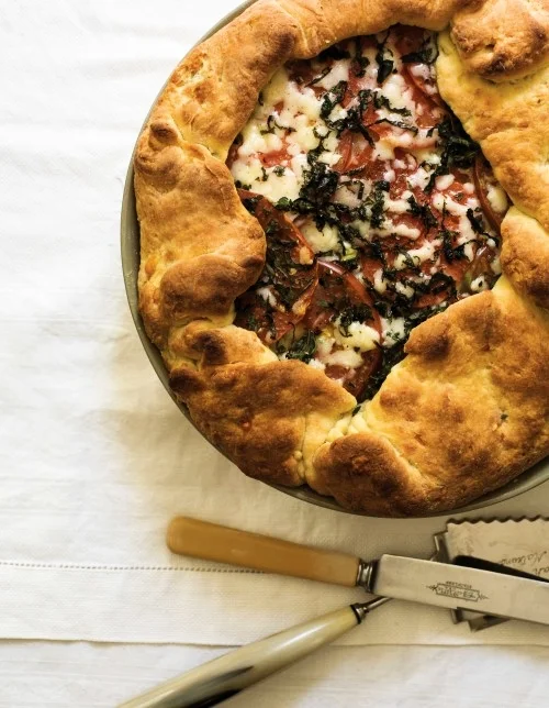 Tomato, Cheddar, and Basil Summer Pie