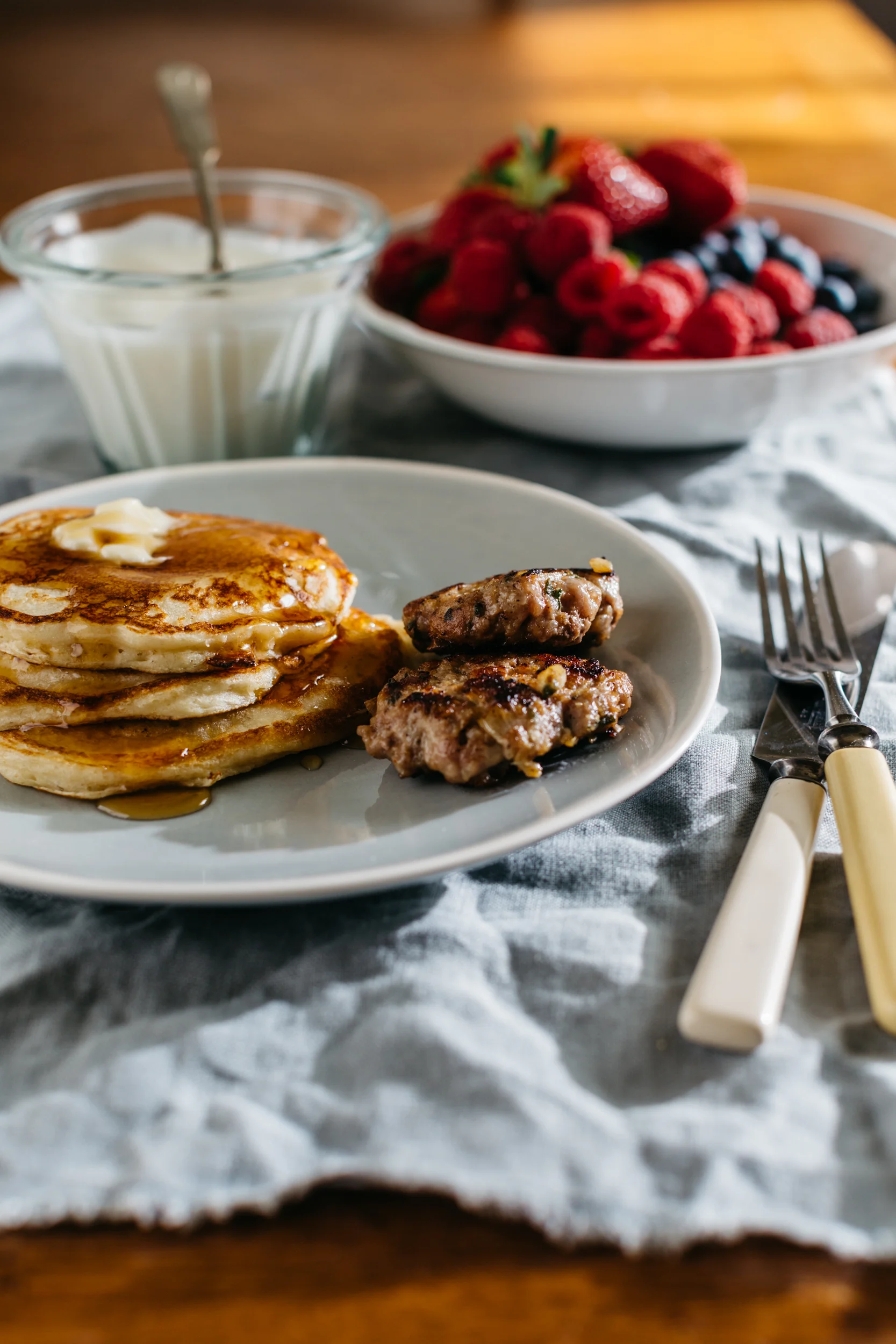 Homemade Apple-Maple Sausage and Buttermilk Pancakes