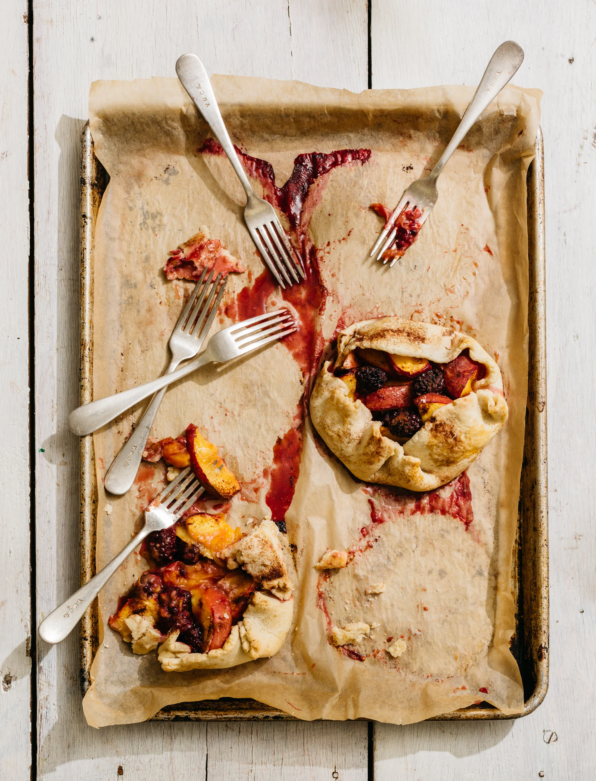 Nectarine-Blackberry Free Form Tarts