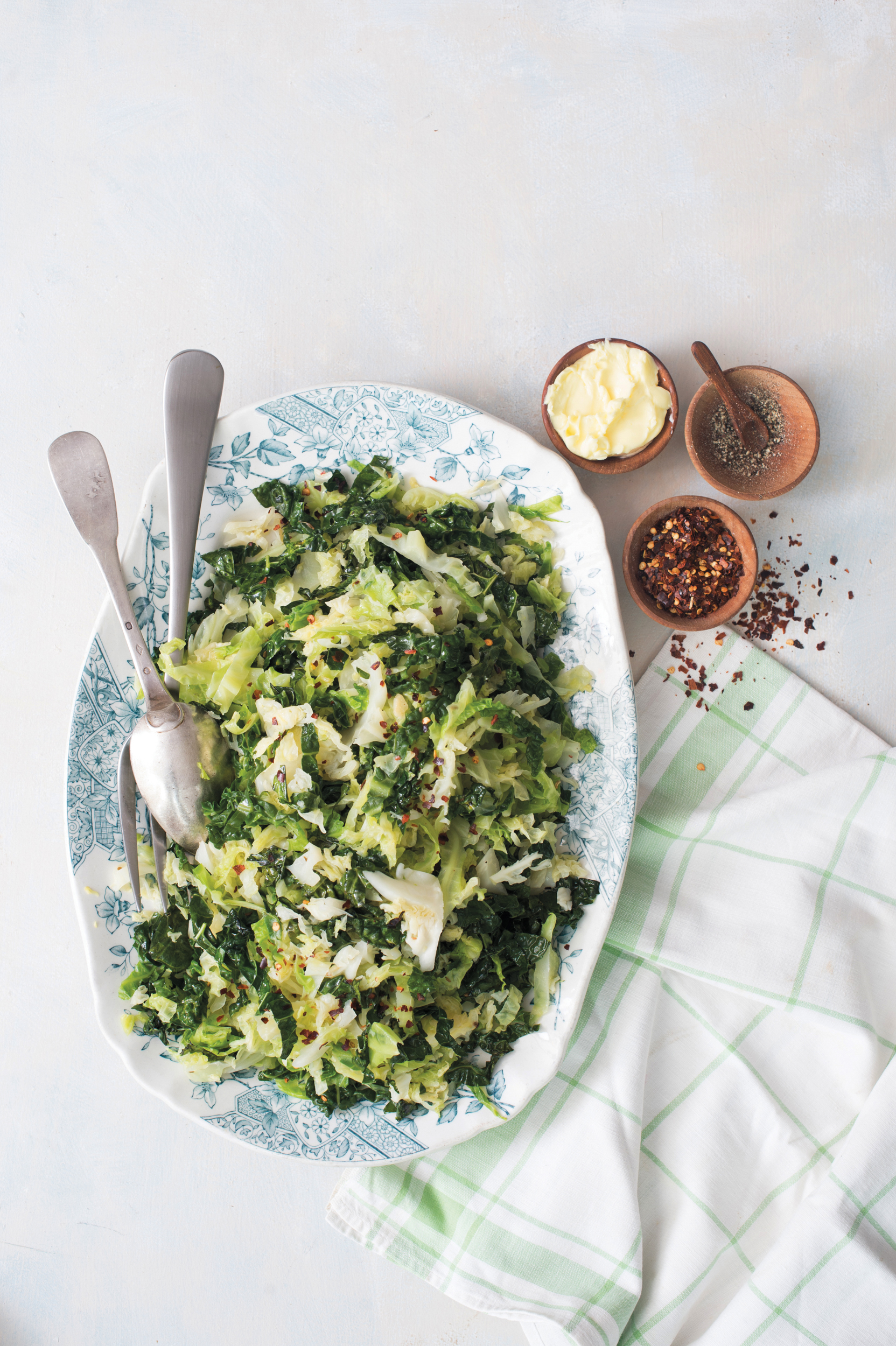 Sautéed Cabbage and Kale (with bonus Bubble + Squeak)