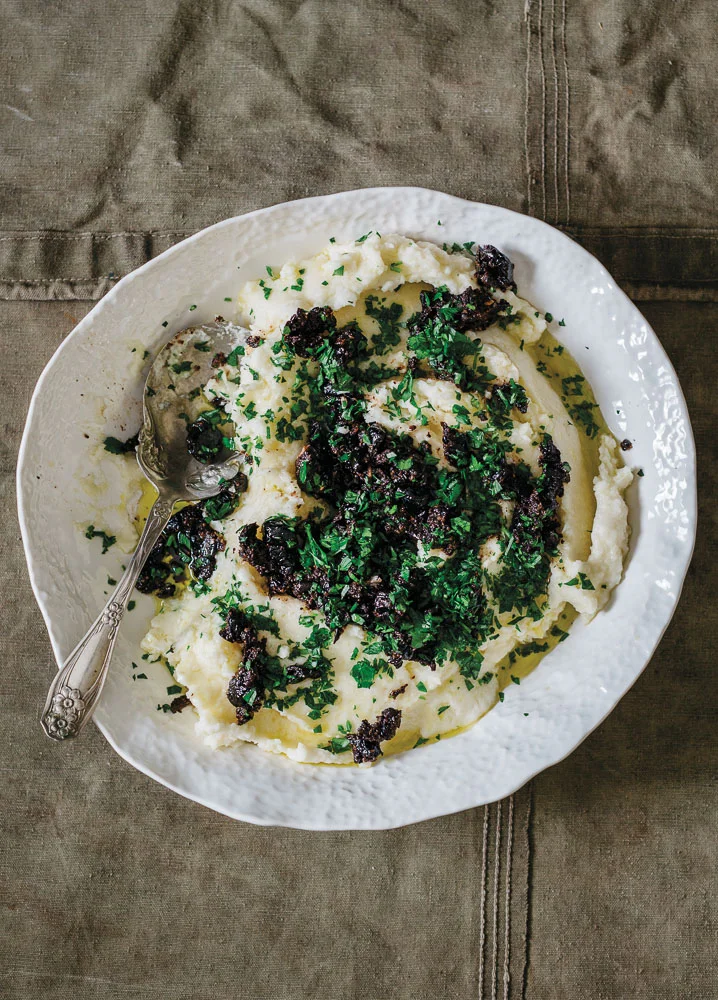 Potato Purée With Olive &amp; Anchovy Tapenade