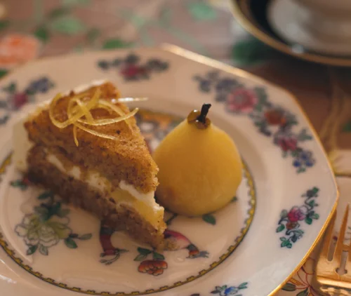 GINGERY PEAR ALMOND TORTE