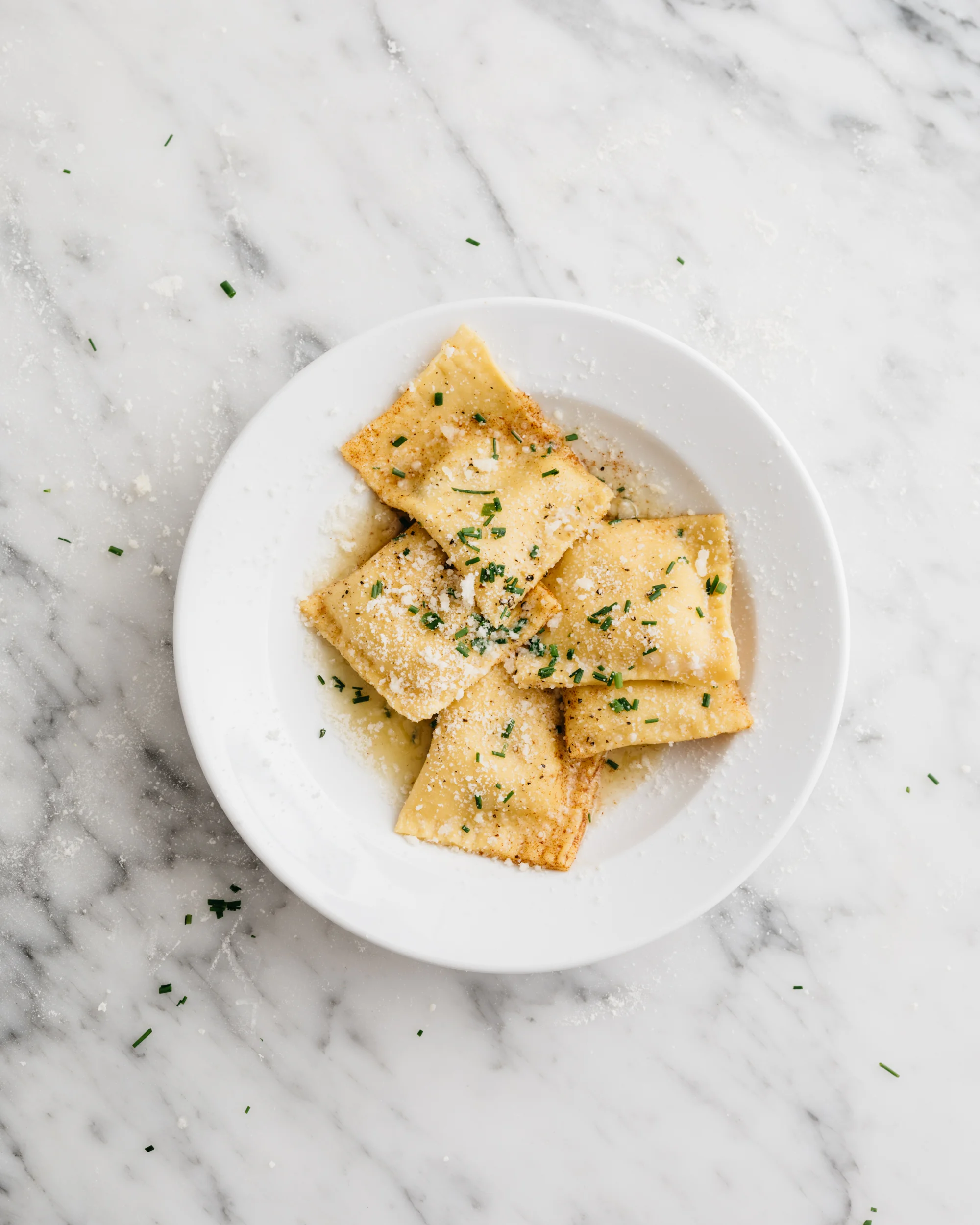 Leek-Parmigiano Ravioli with Brown Butter