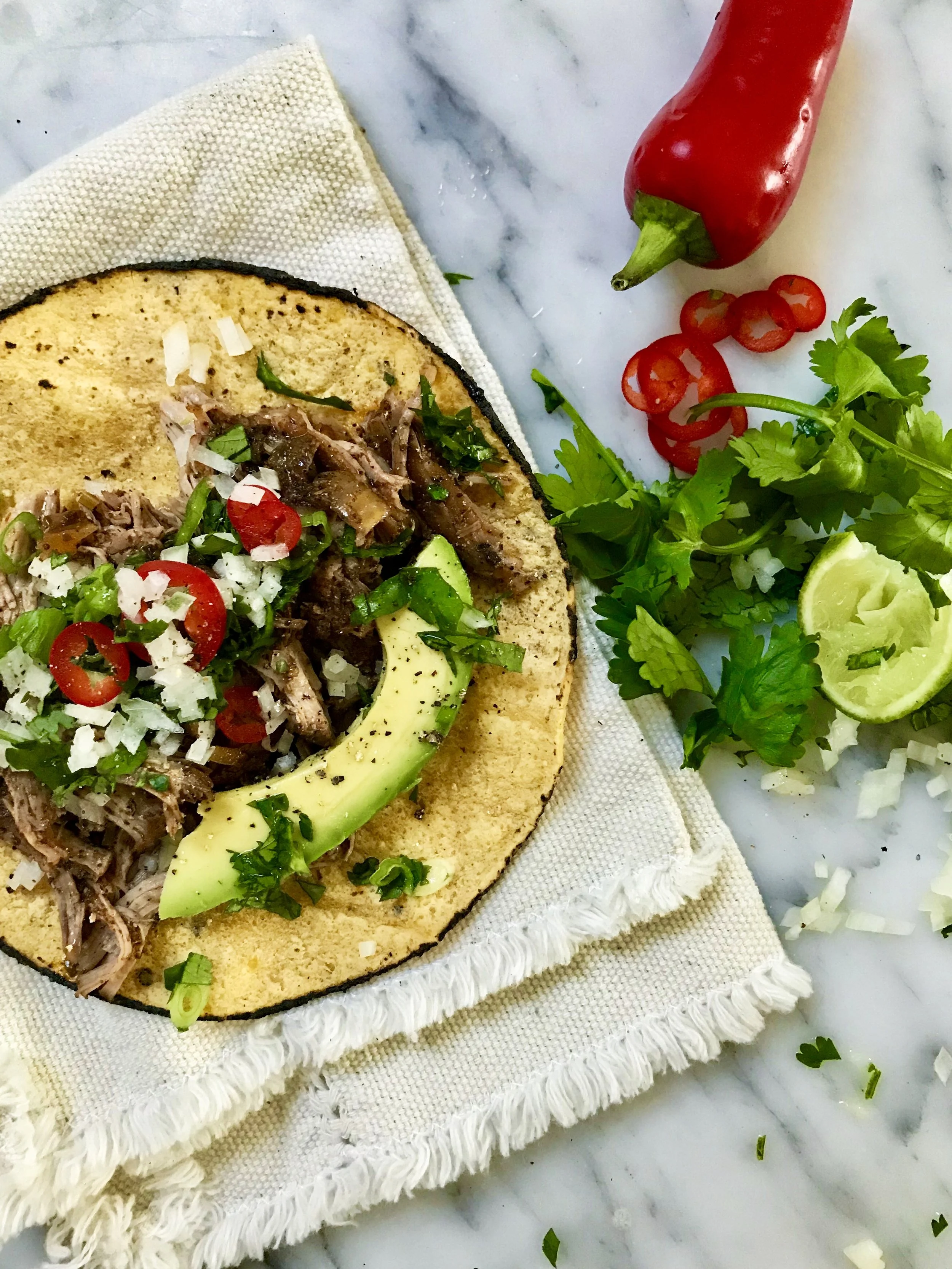 Braised Lamb Barbacoa Tacos