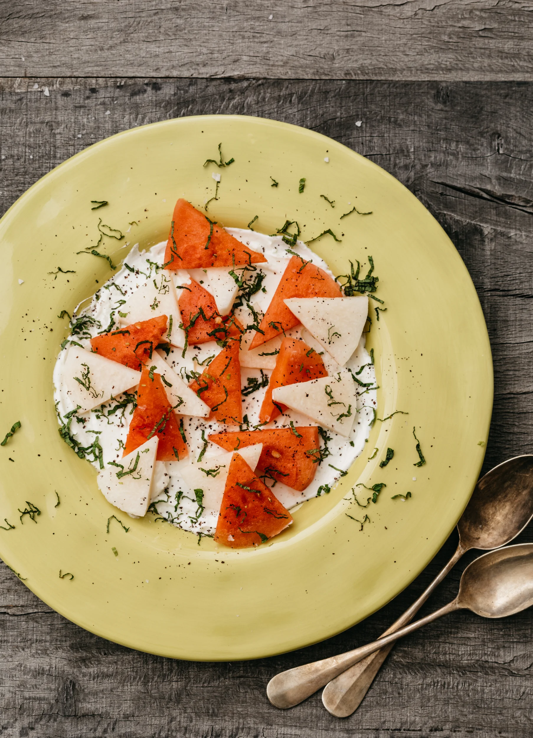 Watermelon and Jicama with Lime, Sumac and Mint