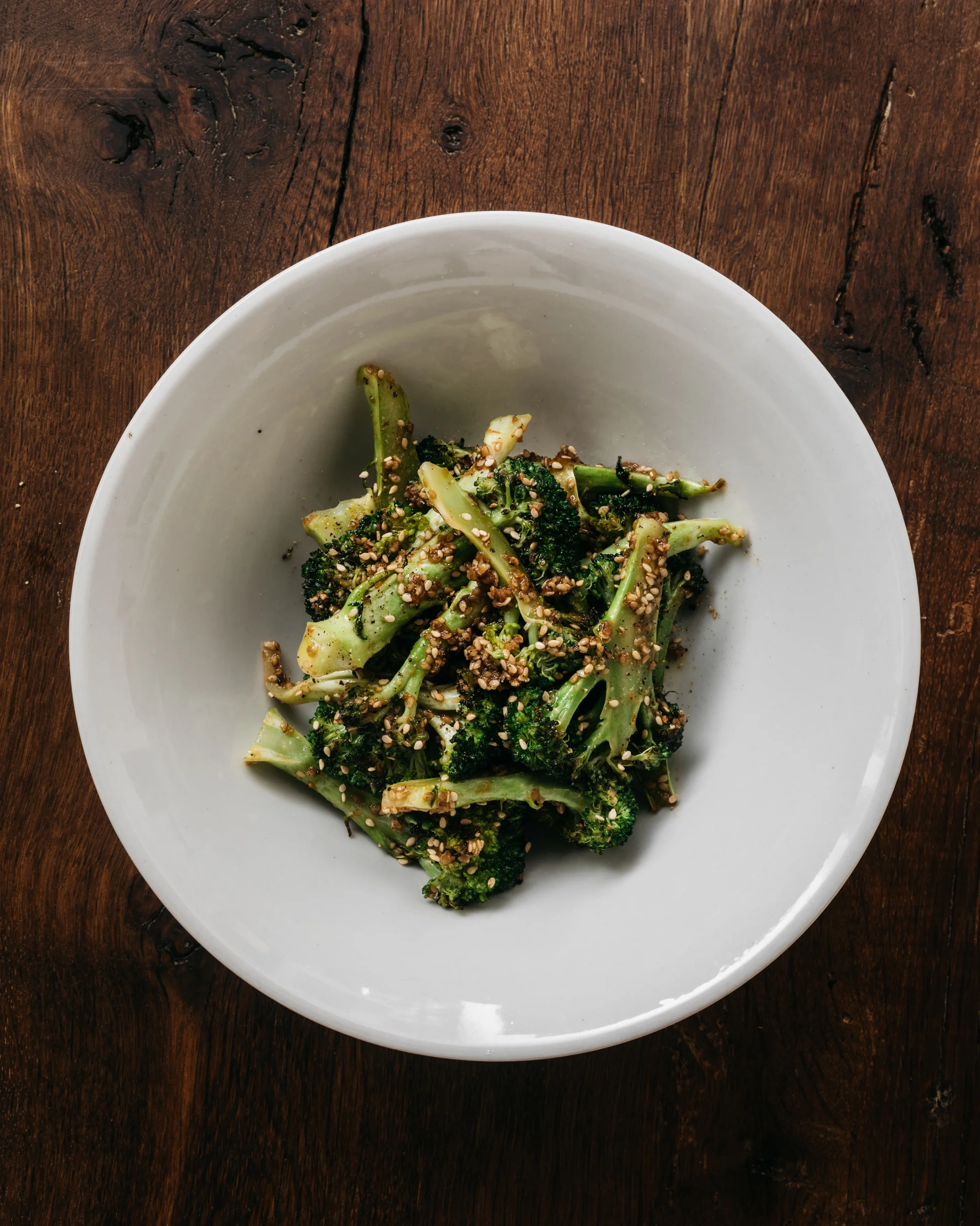Blasted Broccoli with Japanese-Style Sesame Dressing