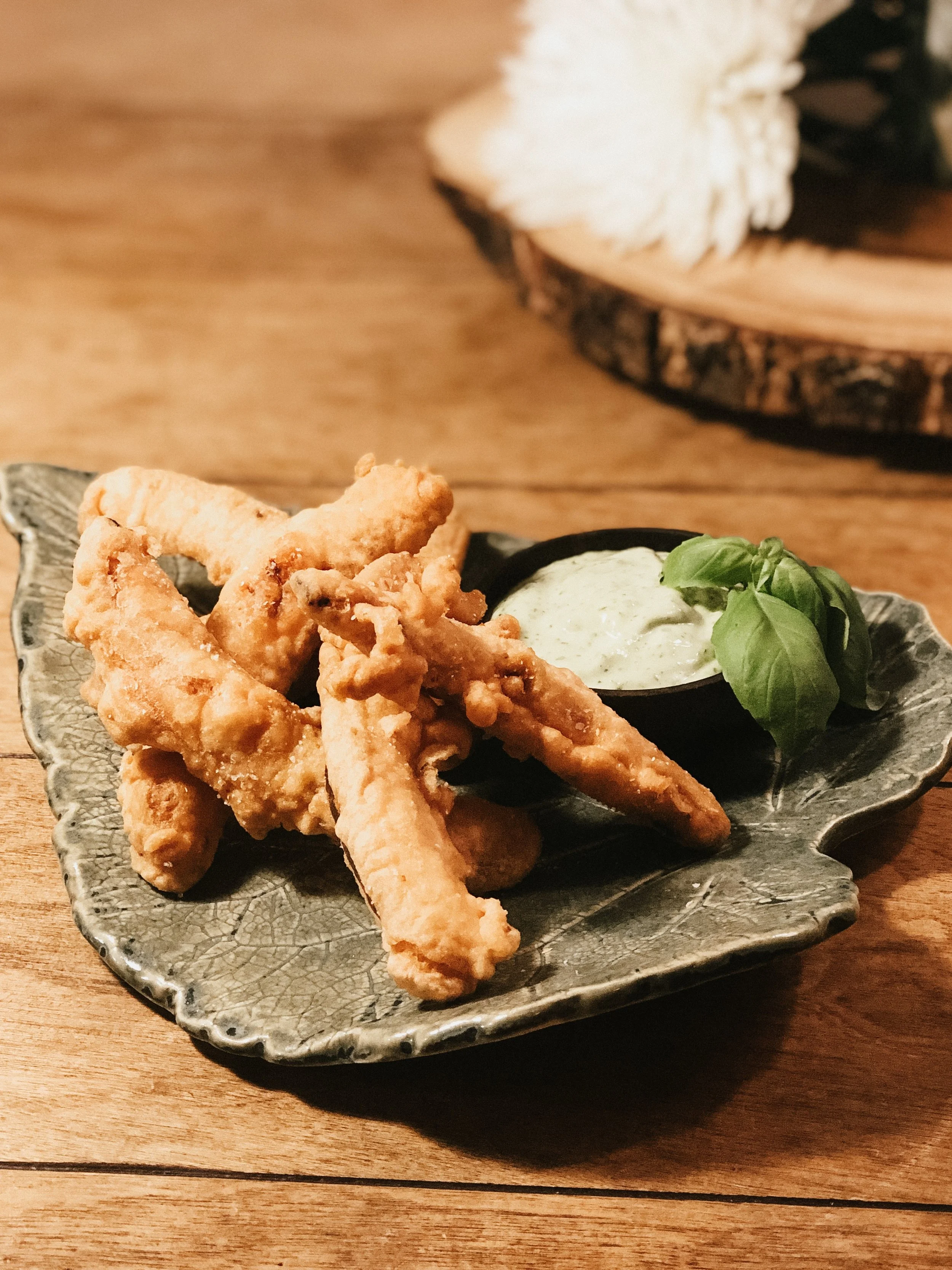 Tempura Pumpkin with Basil Aïoli