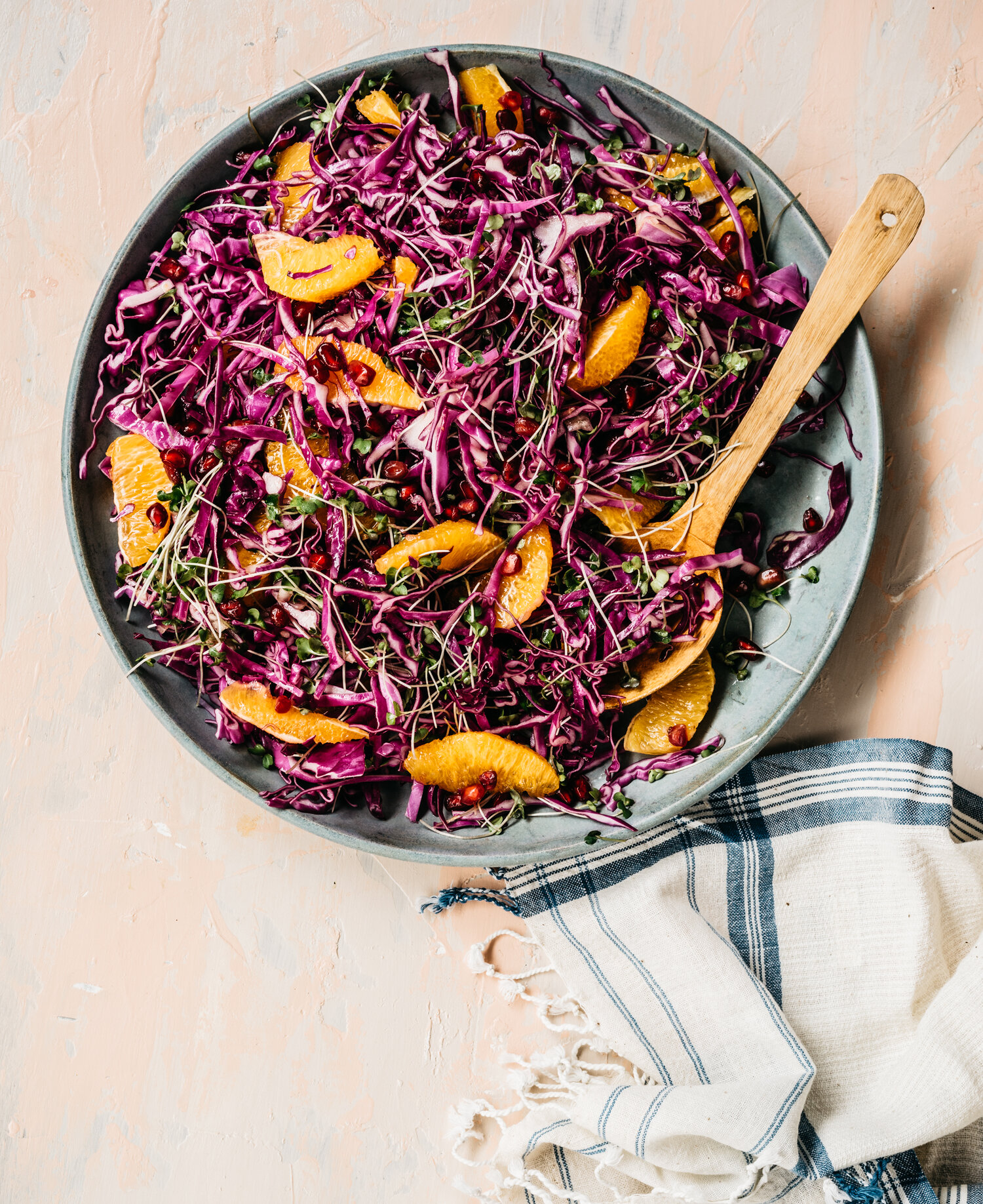 Red Cabbage And Microgreen Salad With Citrus And Pomegranate Seeds Edible Boston,Broccolette Nutrition