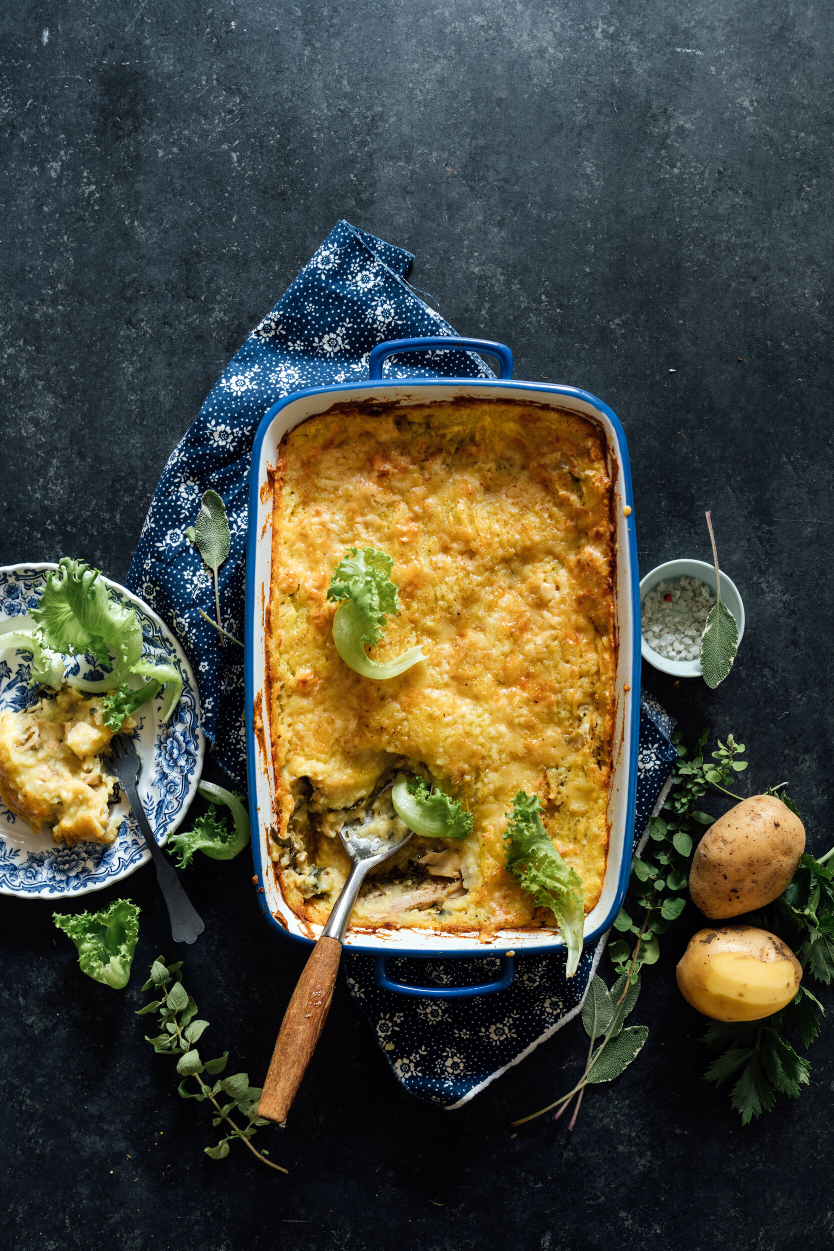 Hachis Parmentier with Potatoes, Celeriac and Chicken (French Shepherd's Pie)