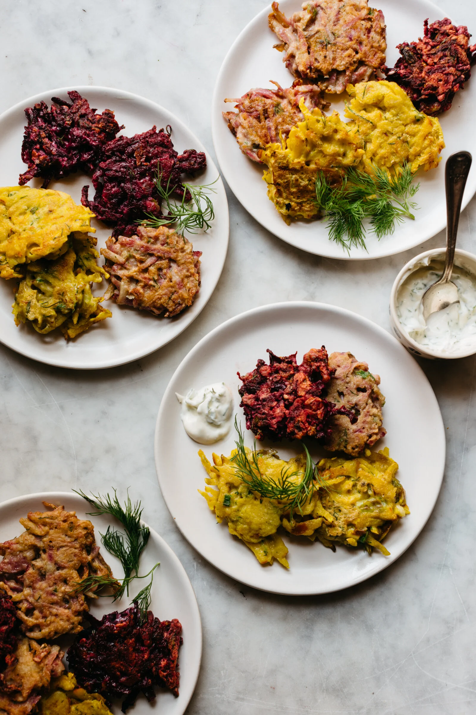 Tricolored Beet Fritters
