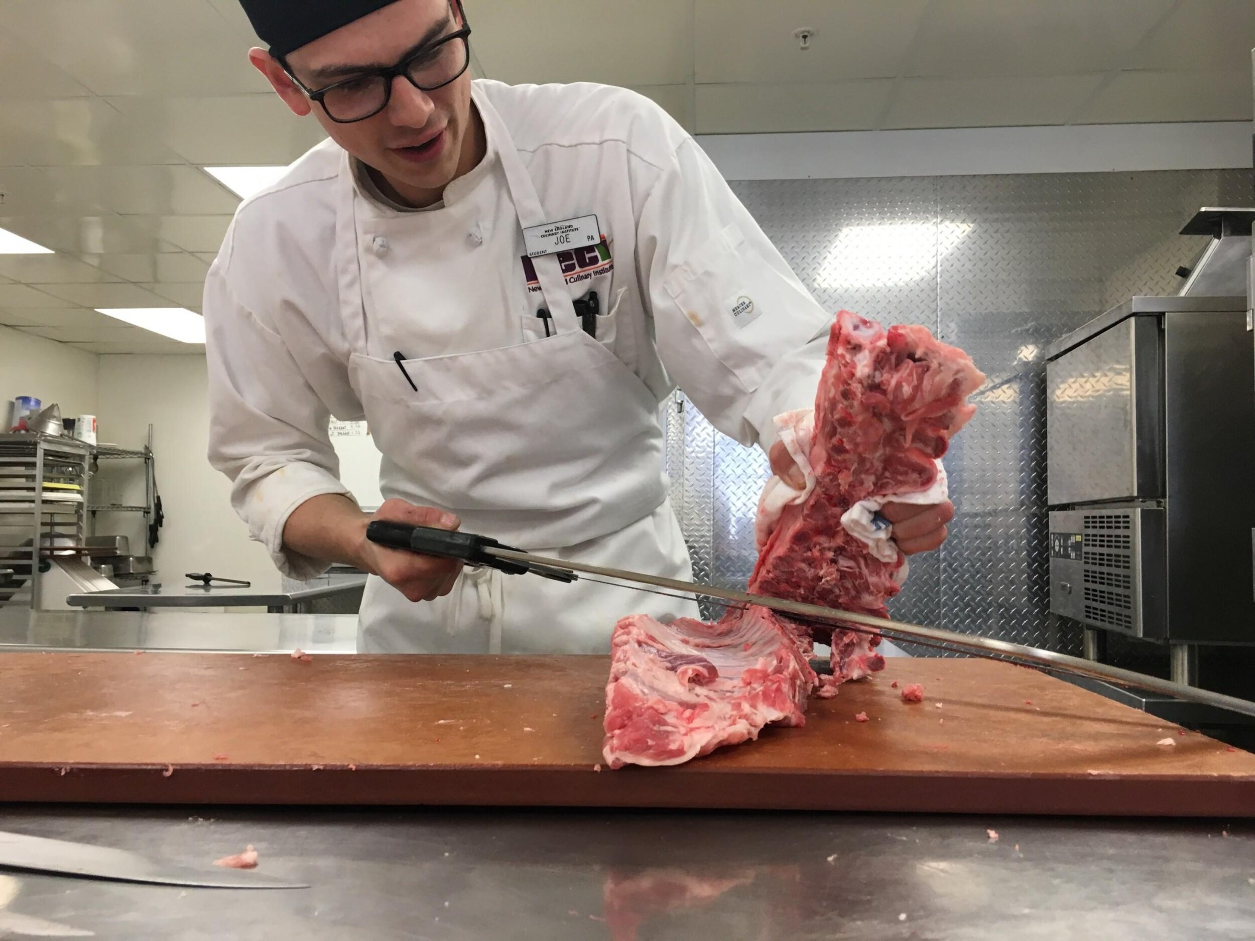Chef Joe Schwartz, nose-to-tail butchery; photo by New England Culinary Institute