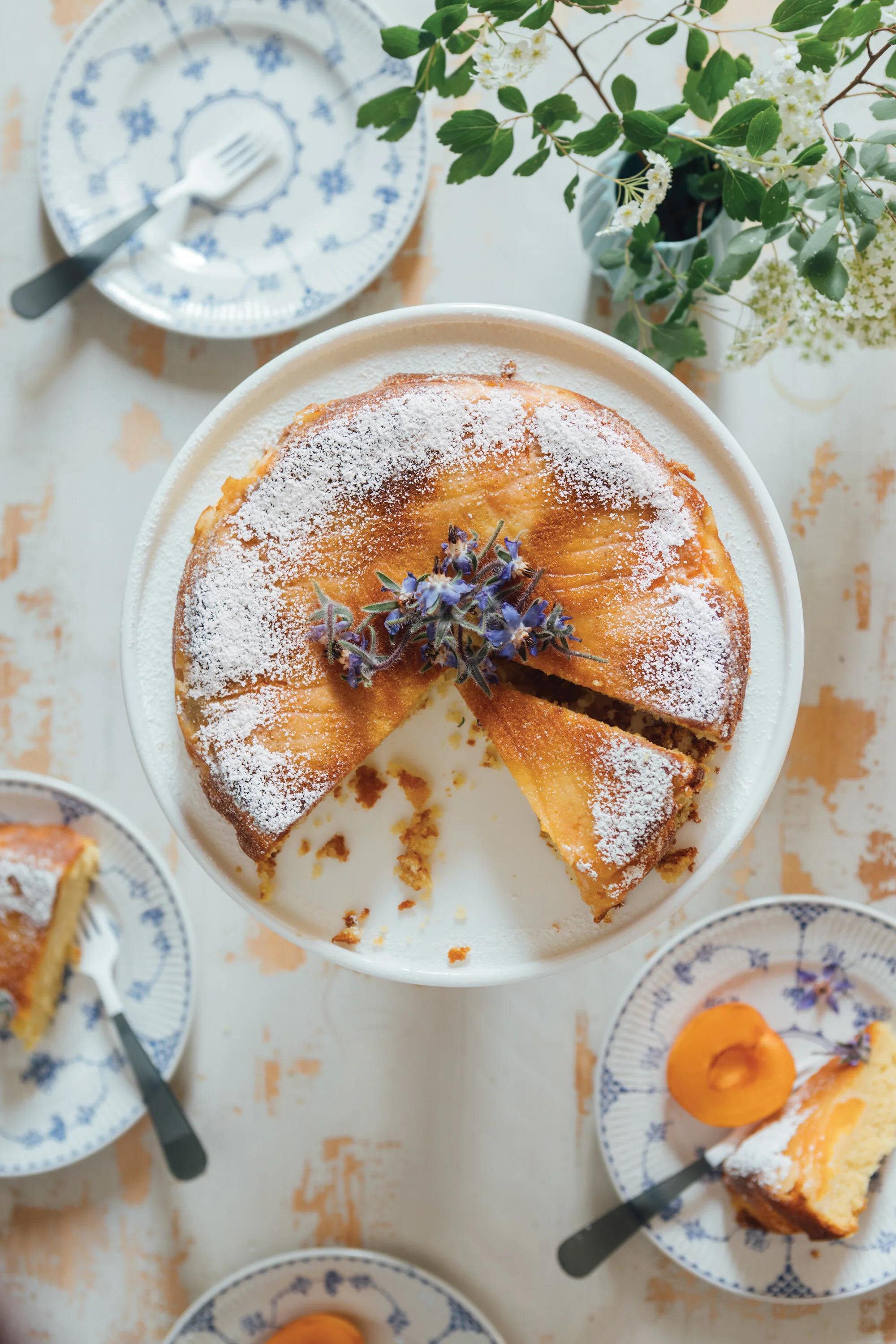 Rustic-Style Apricot Summer Birthday Cake