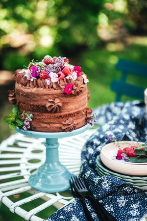 Layered Chocolate Nude Cake with Mascarpone Cocoa Frosting and
