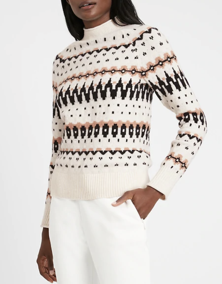 Fair Isle Mock-Neck Sweater, Banana Republic