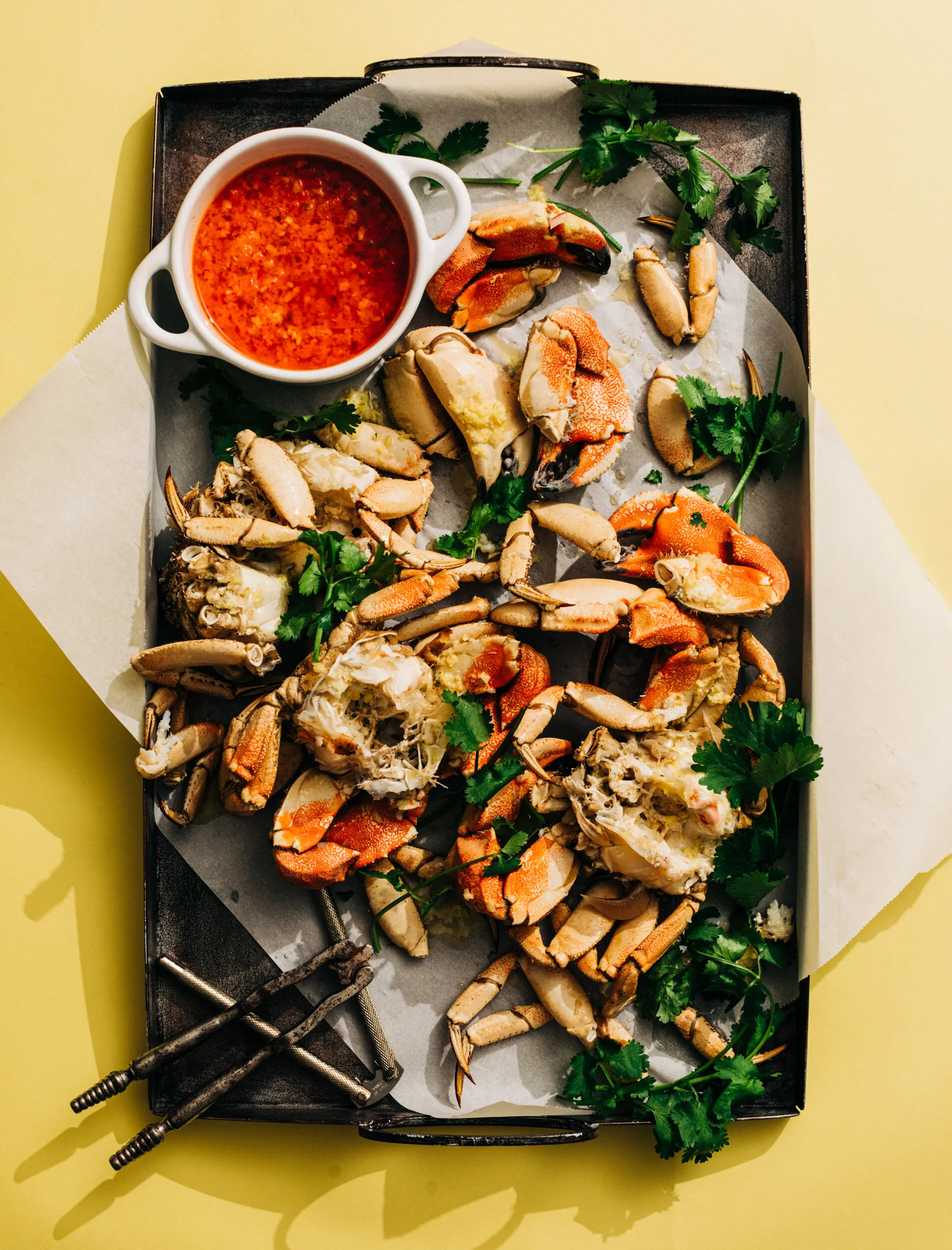 Jonah Crabs with Ginger Butter and Chili-Garlic Vinegar