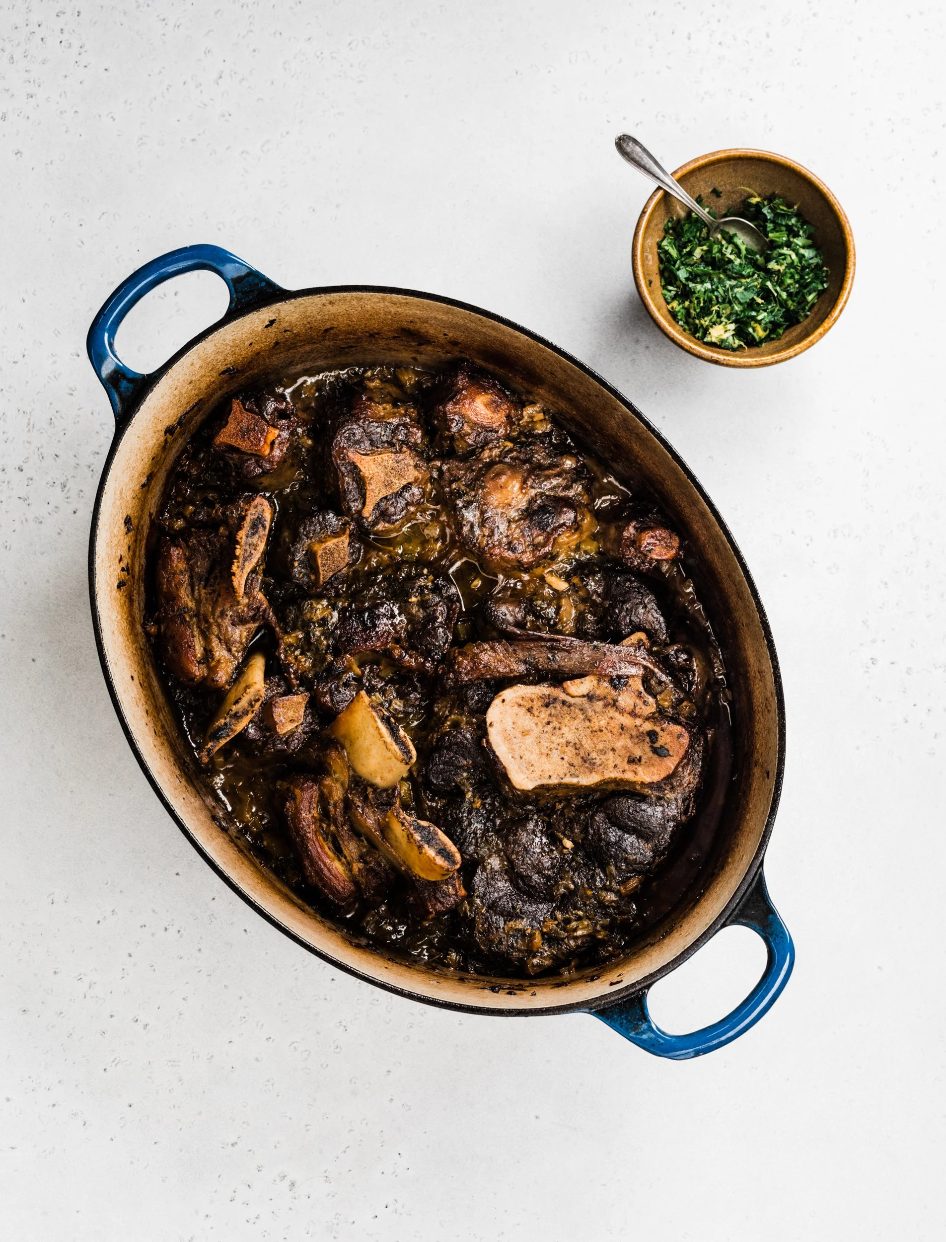 Braised Beef Oxtails, Shin and Short Ribs with Gremolata