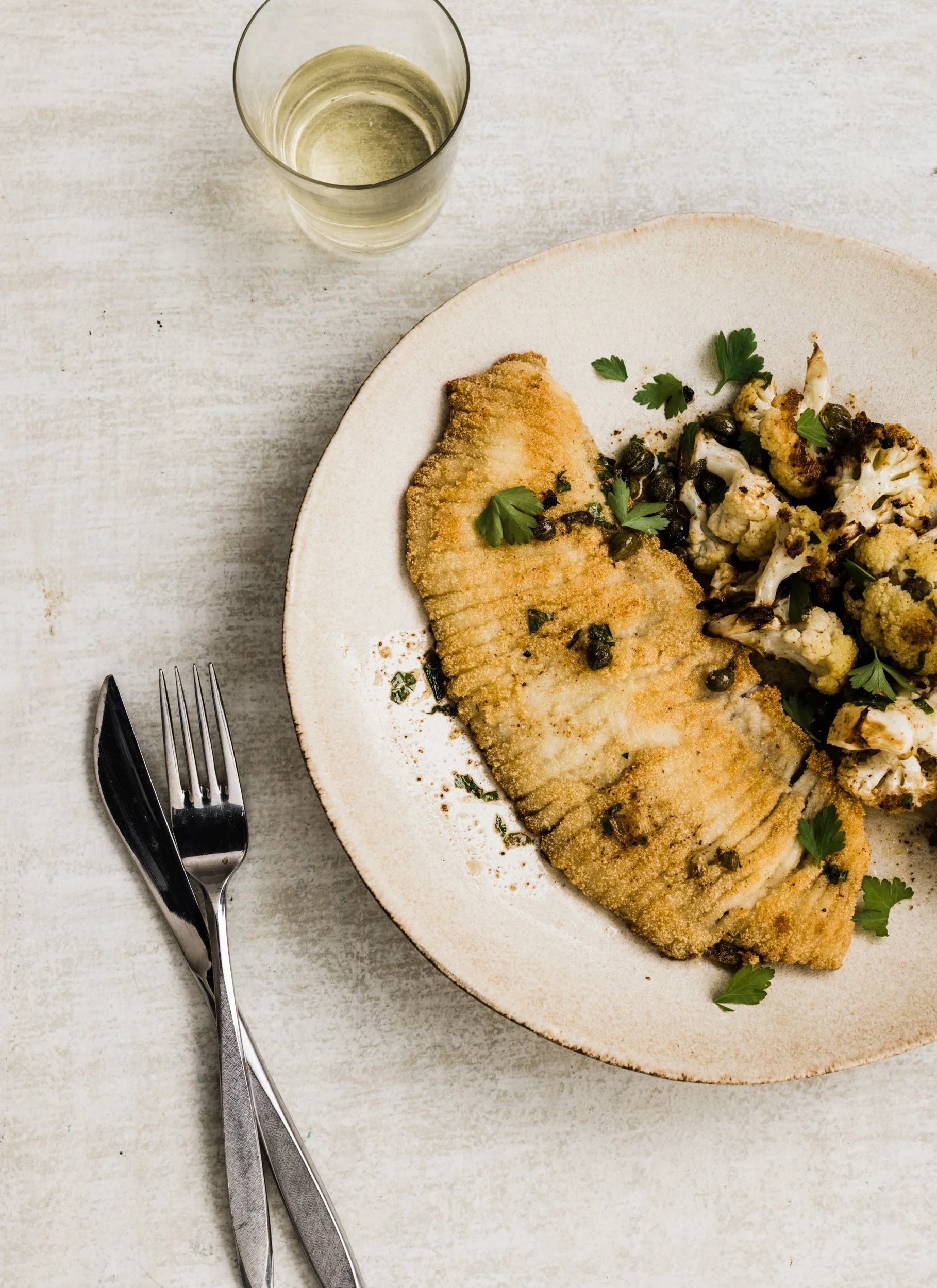 Pan-Fried Skate with Cauliflower Grenobloise