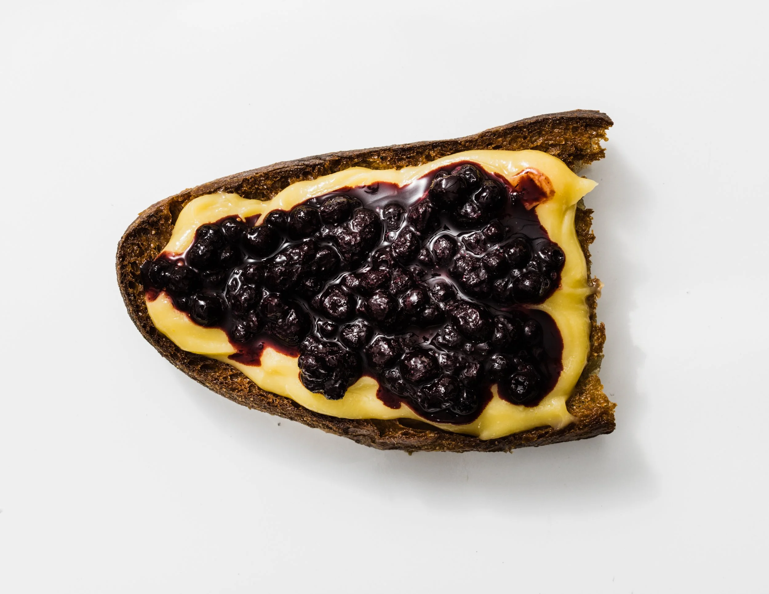 Lemon Curd with Wild Blueberry Compote on Toast