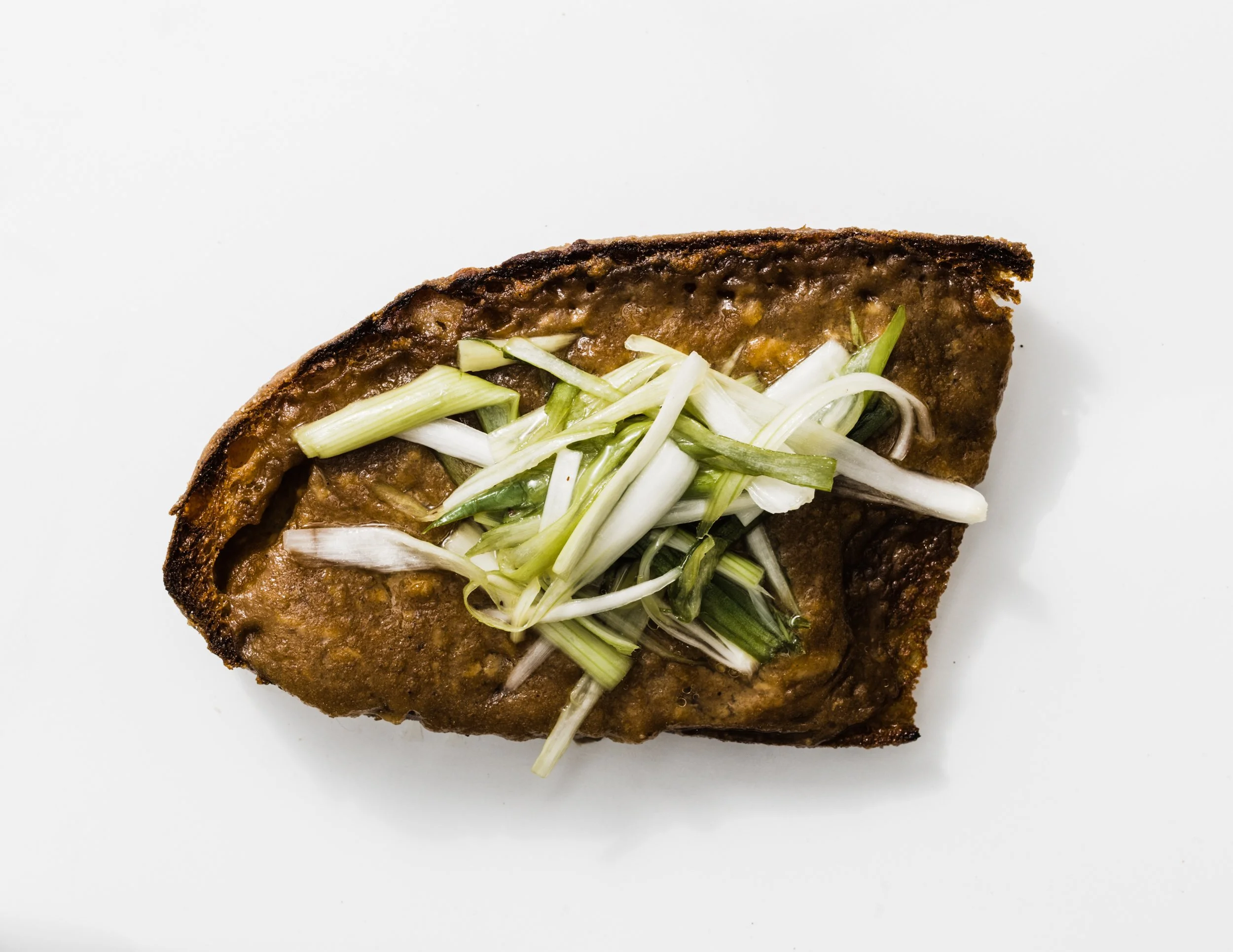 Welch Rarebit with Pickled Spring Onions