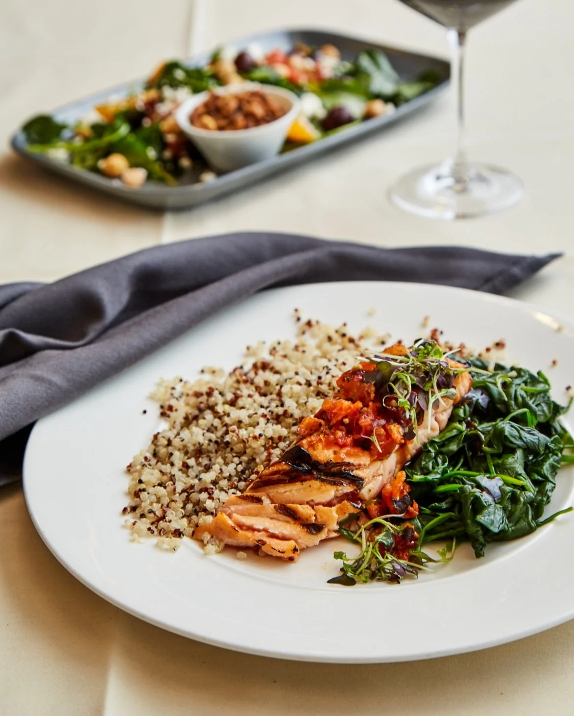 Grilled Atlantic Salmon and Quinoa