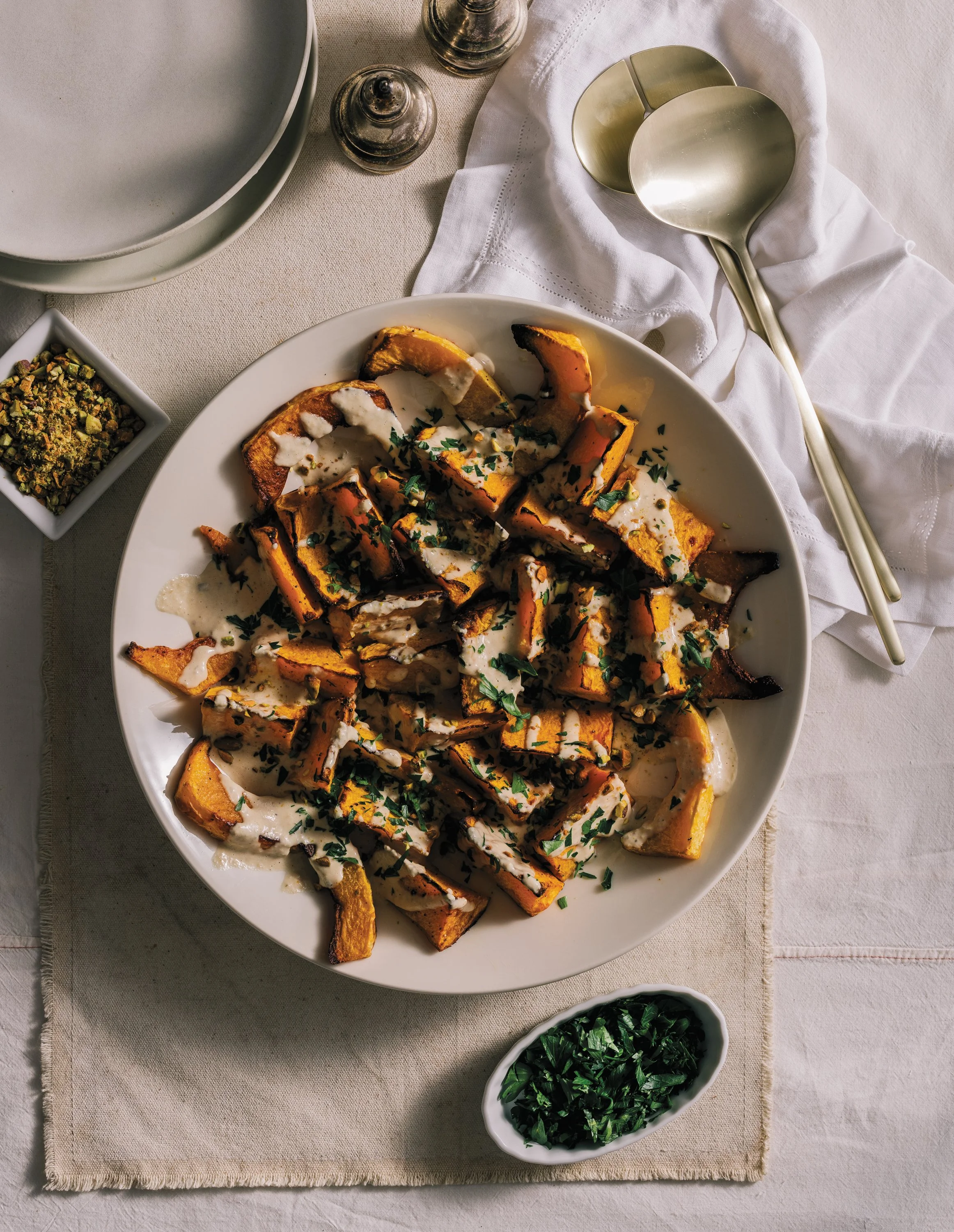 Butternut Squash Tonnato with Parsley and Pistachios