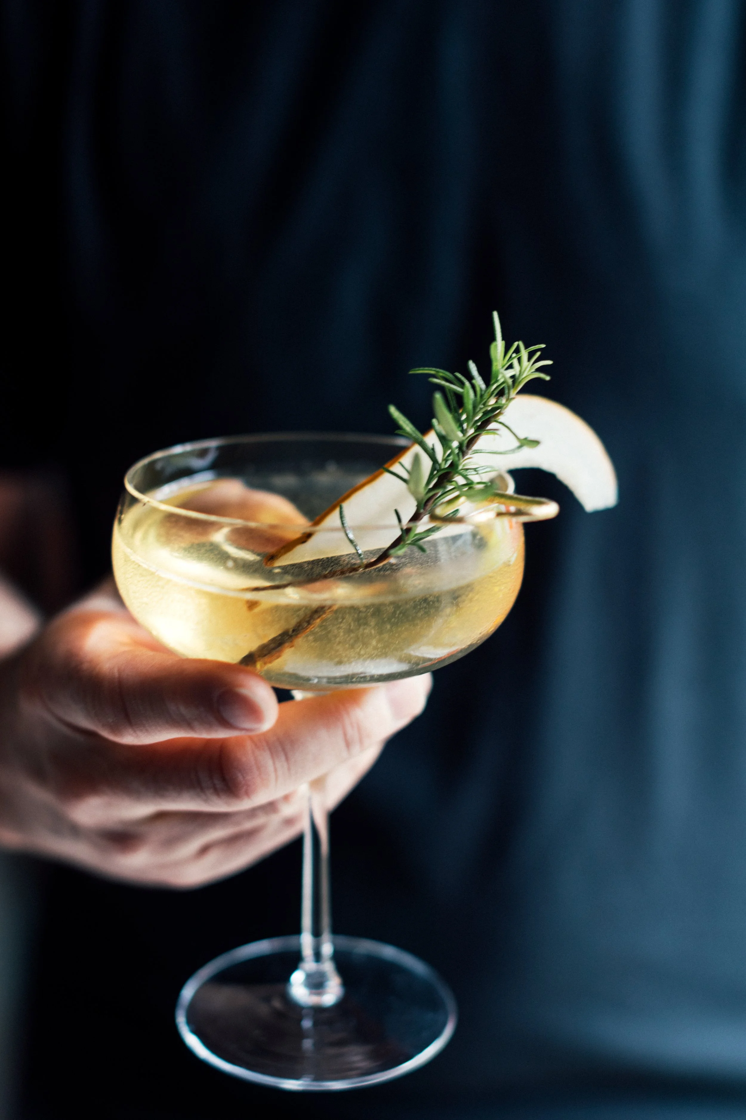 Champagne Cocktail with Elderflower and Pear Syrup