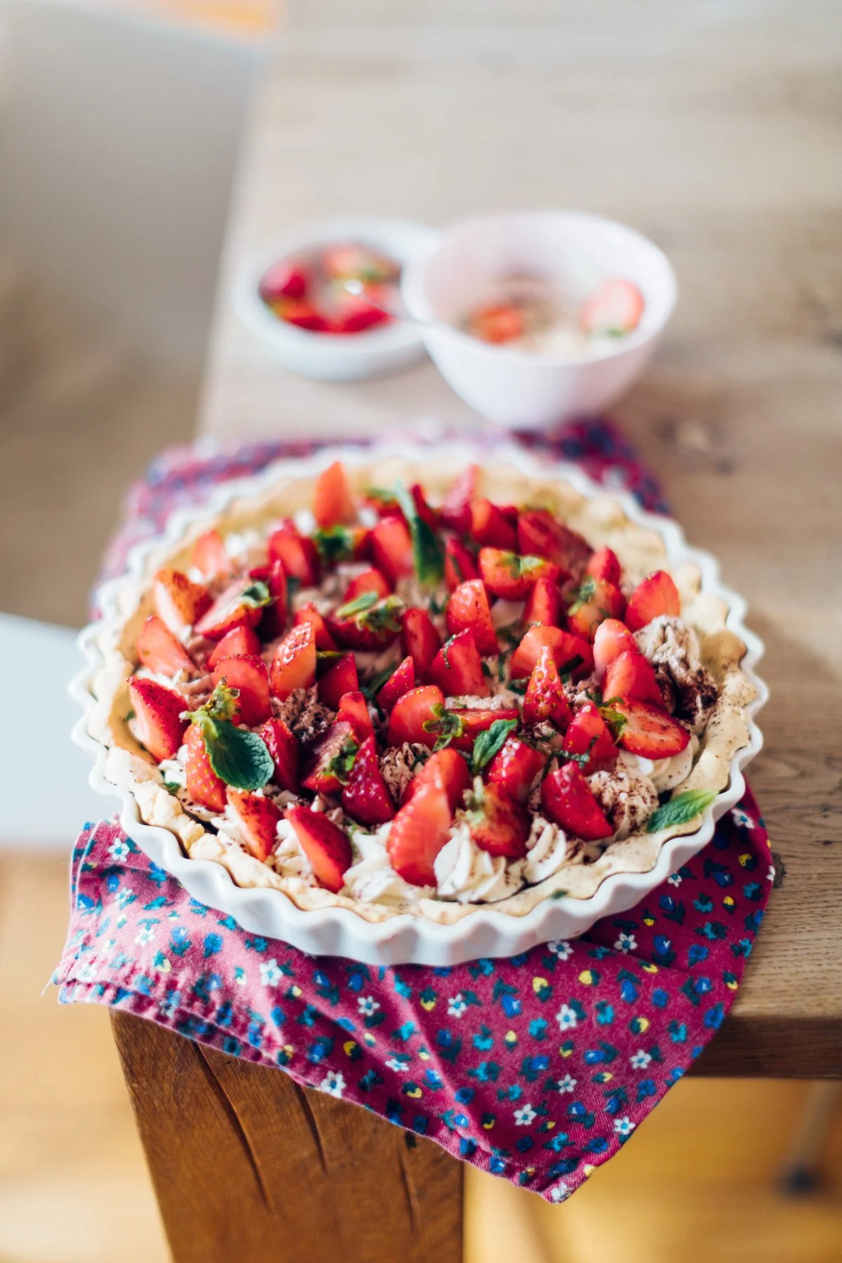 Strawberry and Dark Chocolate Tart with Mascarpone Cream