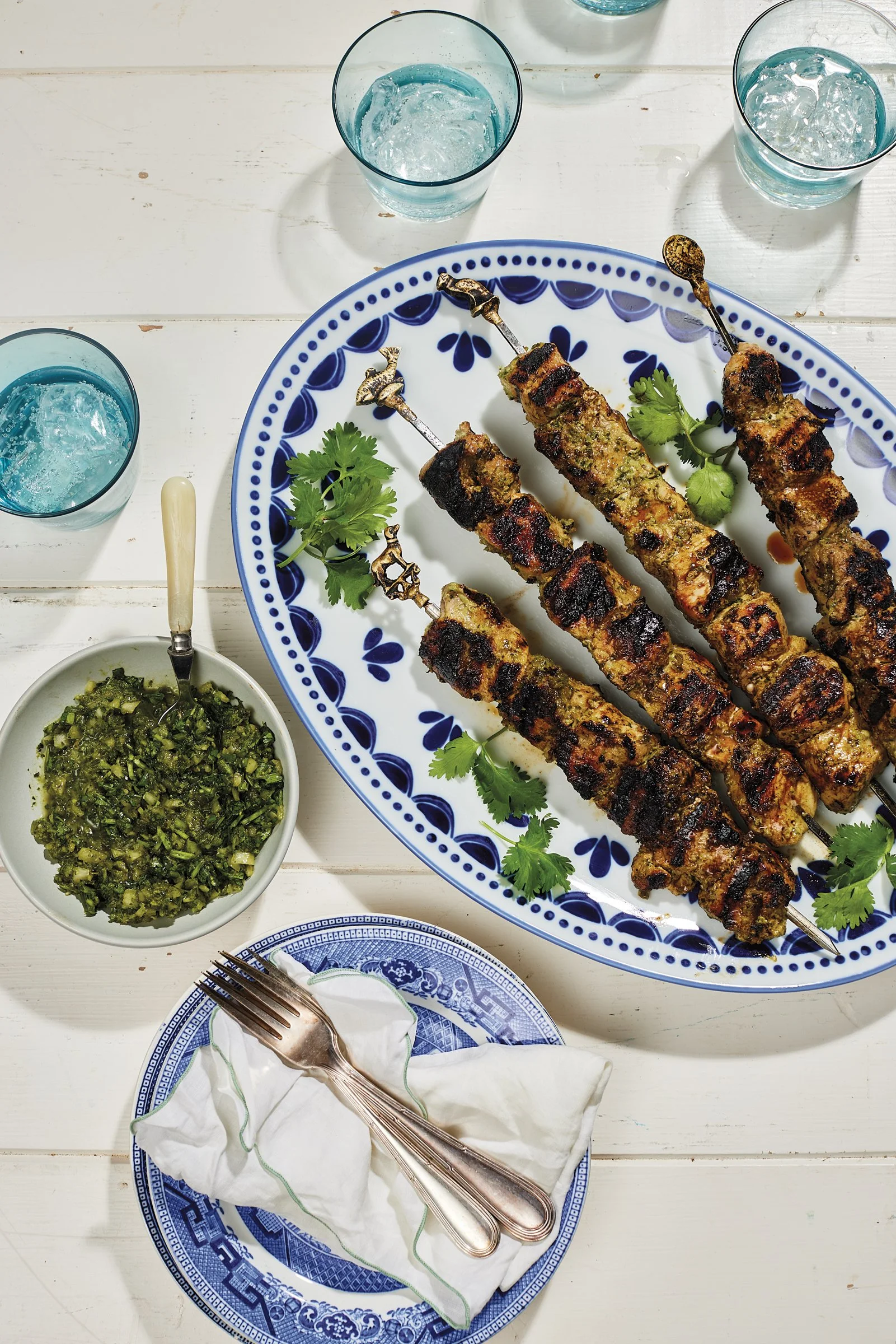 Grilled Honey-Jalapeño Pork Skewers
