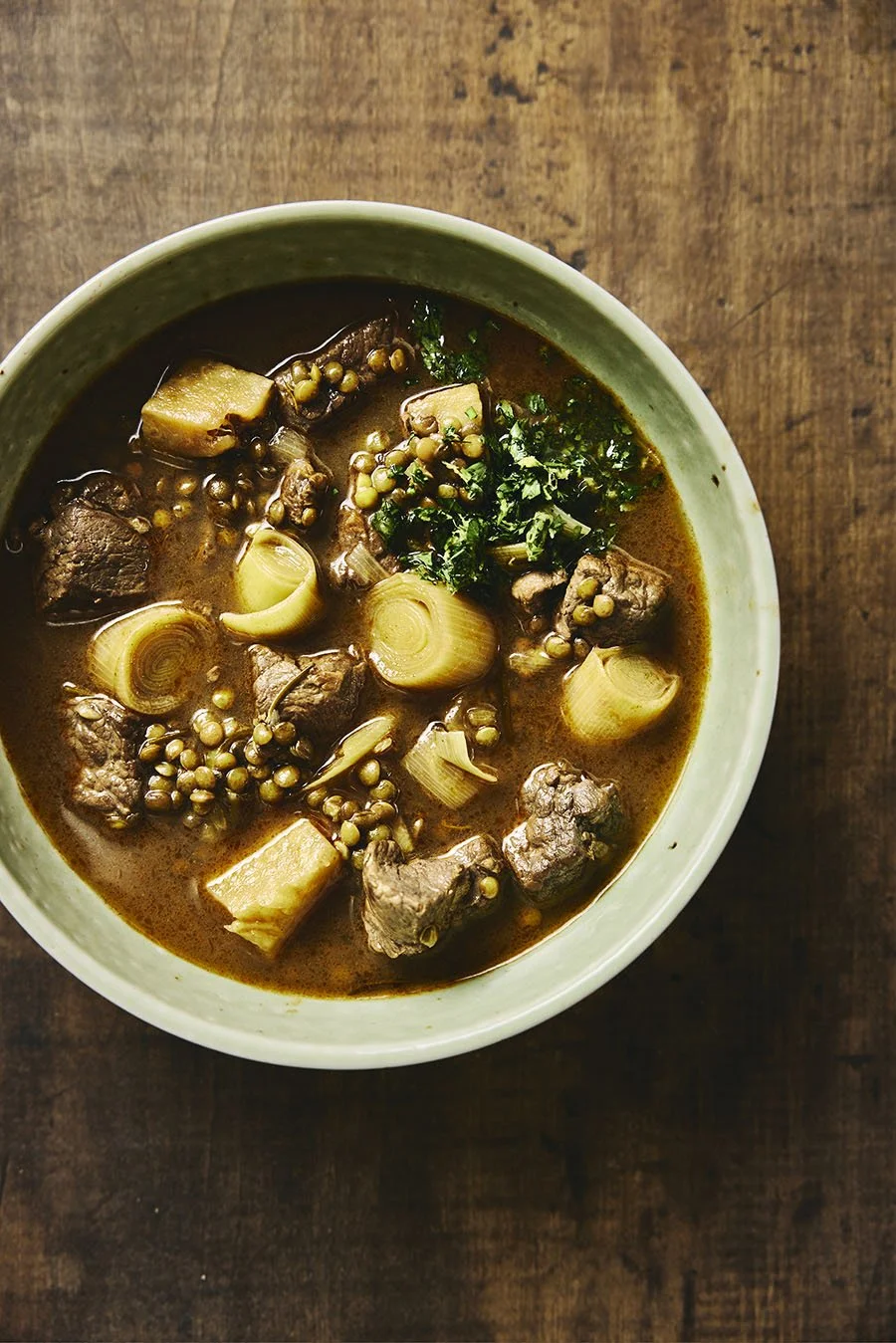 Hearty Leek, Lamb and Lentil Soup with Gremolata