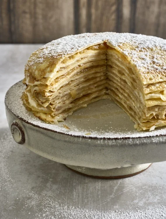 Pear and Ginger Cream Cheese Crèpe Cake